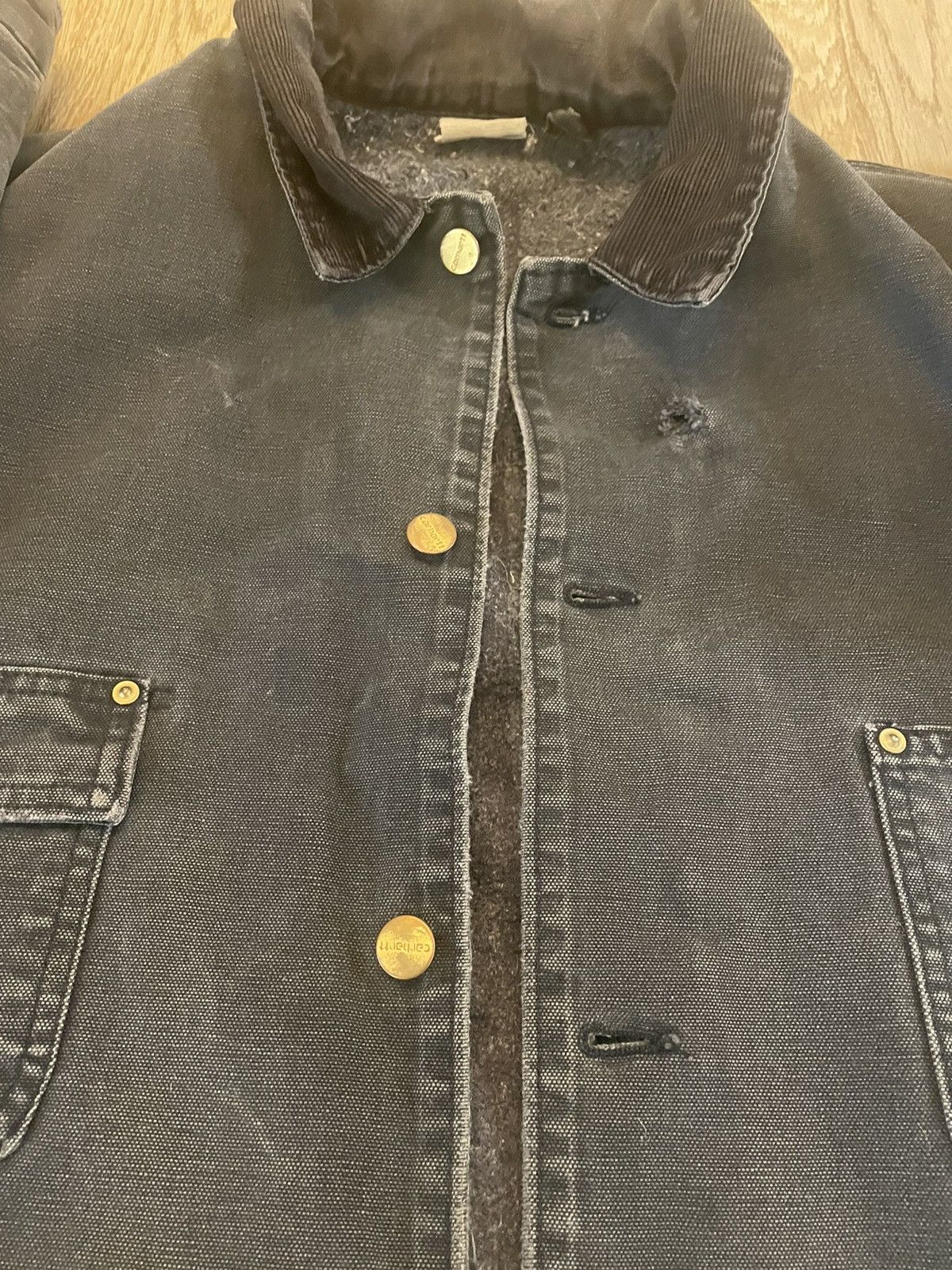 Image of Vintage Distressed Black Carhartt Jacket, Men's (Size XL)