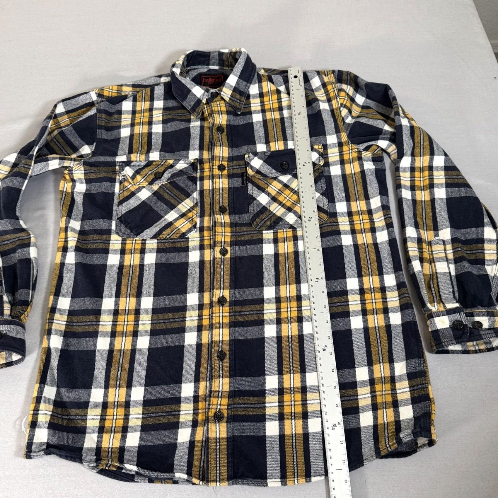 All Blues VINTAGE Five Brother Shirt Mens LT Blue Plaid Flannel Button Up Work 90s Casual Size US L / EU 52-54 / 3 - 6 Thumbnail