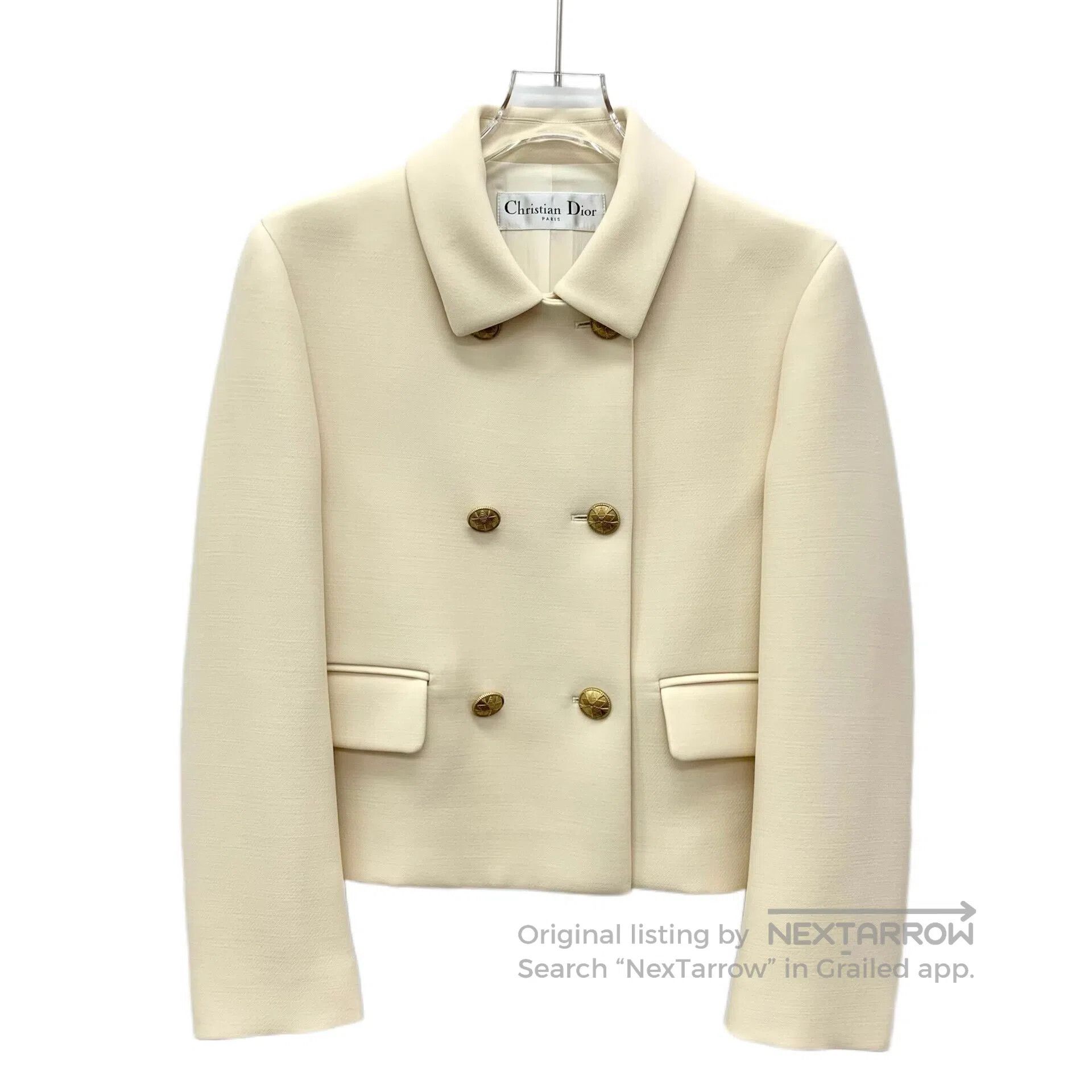 Dior Dior Beige Wool Lapel Double-breasted Long Sleeve Blazer J Size M / US 6-8 / IT 42-44 - 1 Thumbnail