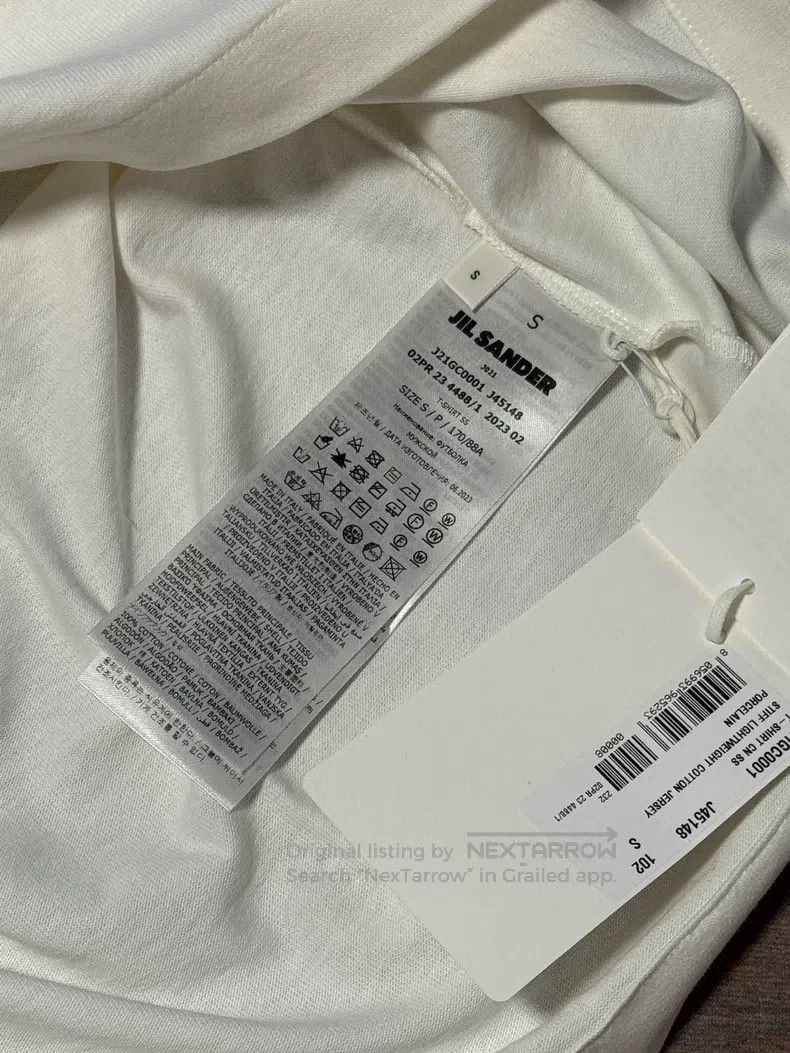 Jil Sander Jil Sander Men's Classic White Logo Short Sleeve Cotton T- Size US S / EU 44-46 / 1 - 9 Thumbnail