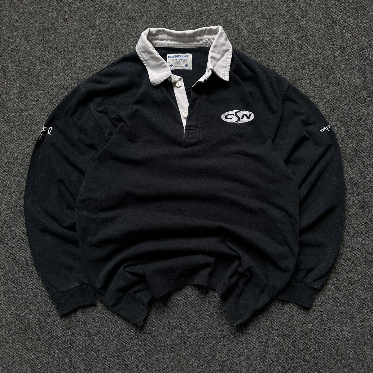 Sterling Ruby VTG Mans Island Life Rugby Size L 90s USA Distressed Hype Size US L / EU 52-54 / 3 - 3 Thumbnail