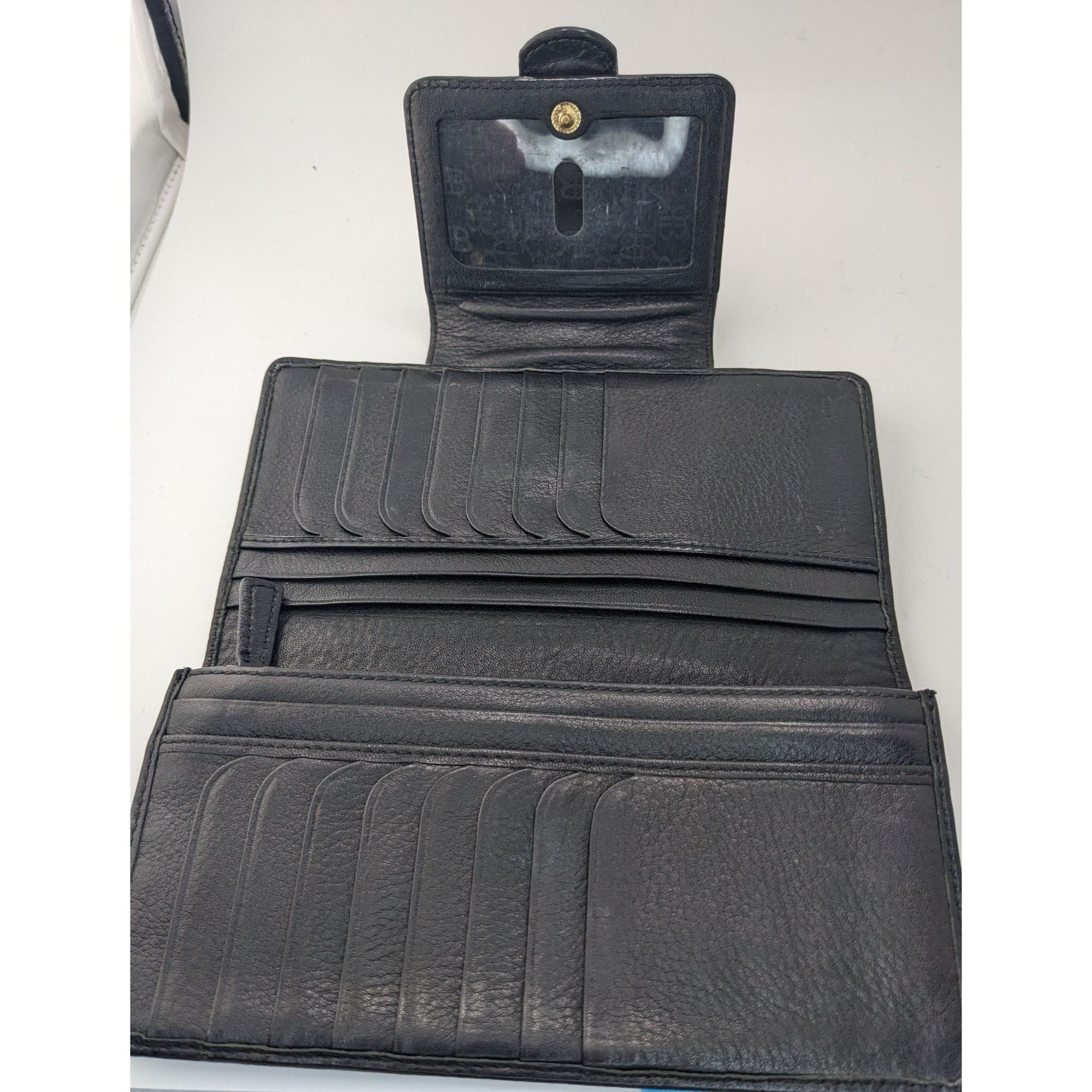 Banana Republic Vintage 90s Banana Republic Black Leather Wallet W/ Gold Har Size ONE SIZE - 8 Thumbnail