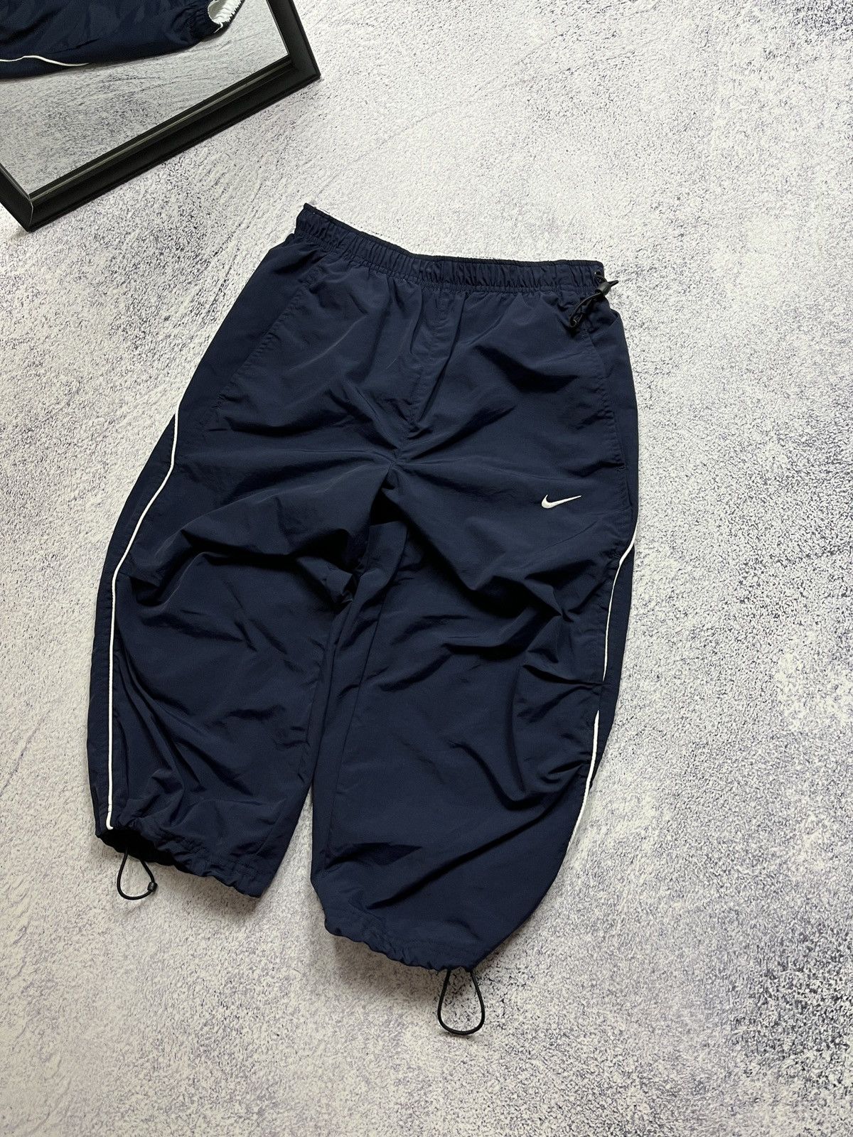 Nike × Vintage Nike Y2k Nylon Drill Track 2/3 Pants Breeches Size US 30 / EU 46 - 4 Thumbnail