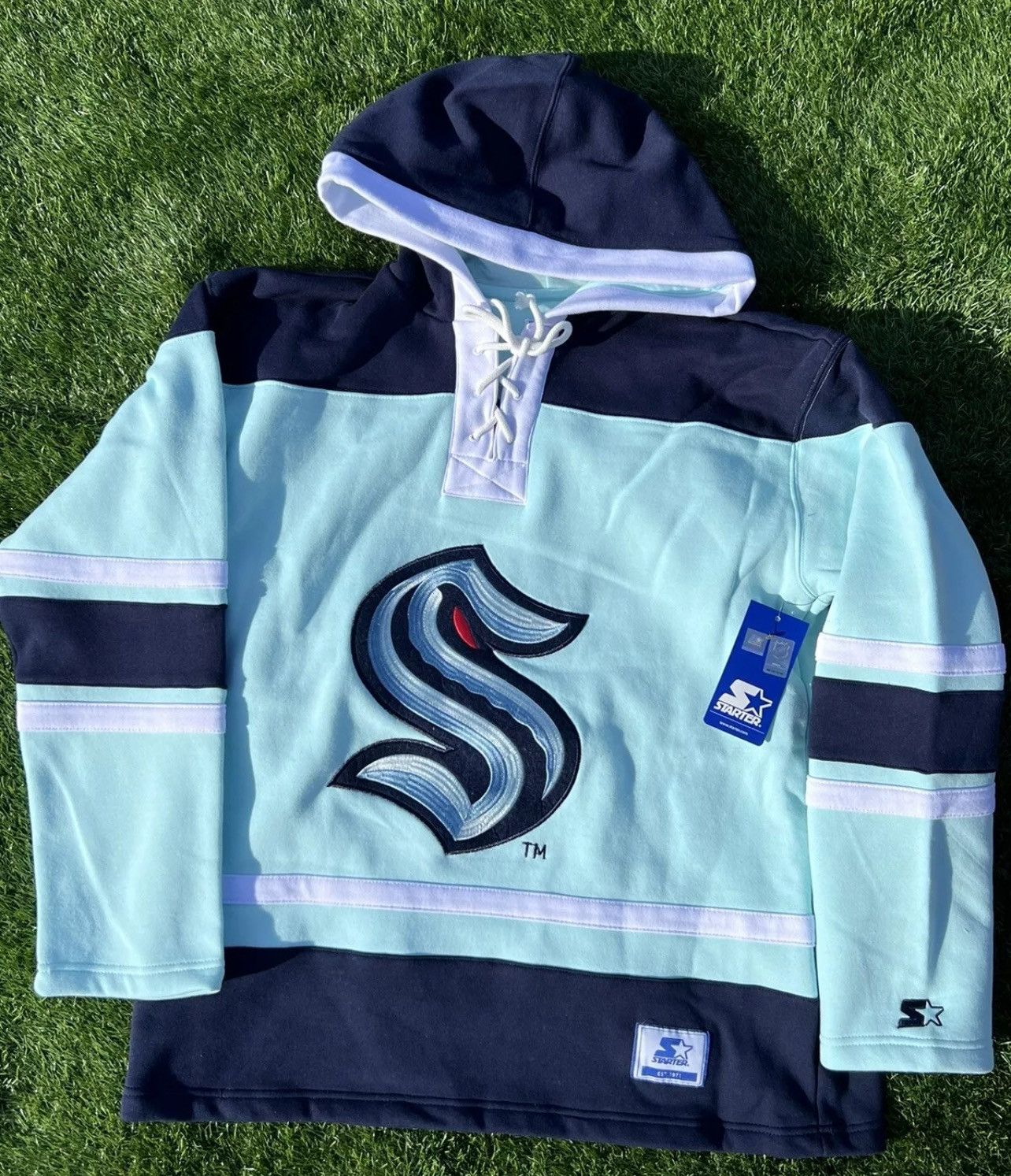 NHL × Starter Starter X GIII Seattle Kraken NHL Lace Up Relaxed Fit Size US XL / EU 56 / 4 - 1 Thumbnail
