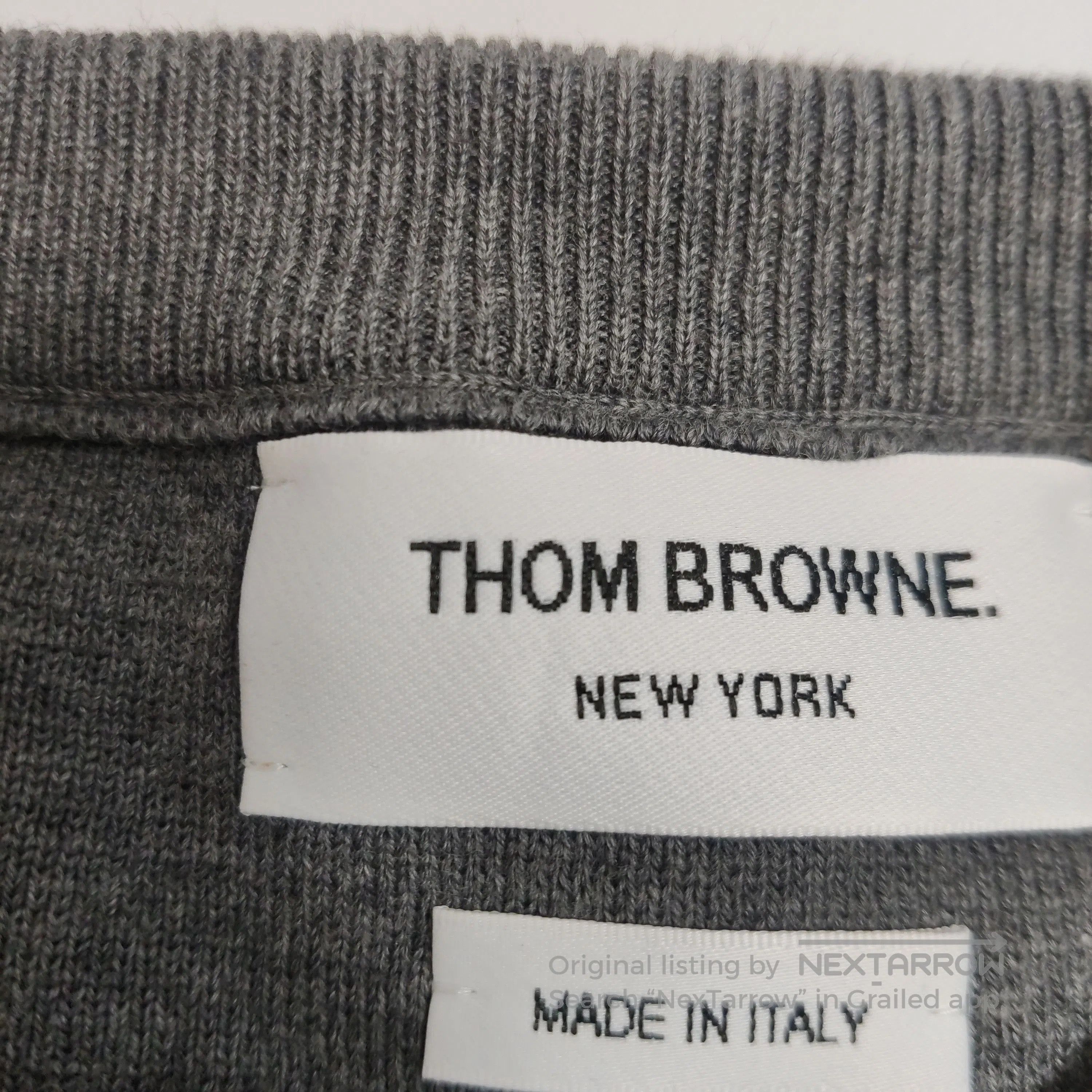 Thom Browne Thom Browne Gray Stripe Crewneck Sweater M. Size US M / EU 48-50 / 2 - 3 Thumbnail