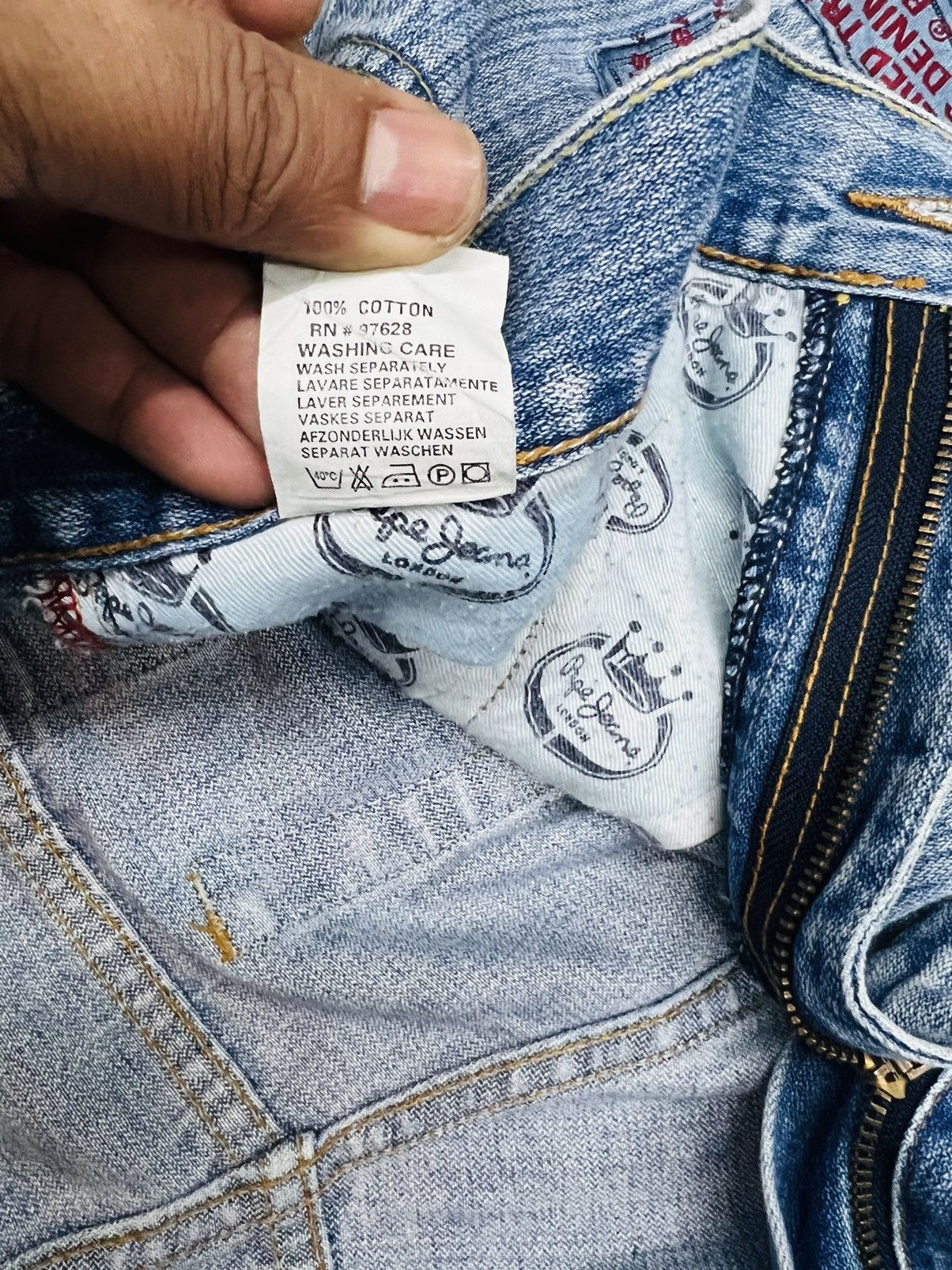 Pepe Jeans Vintage Y2K Pepe UK Goldseries Super Baggy Skater Jeans Size US 42 / EU 58 - 11 Thumbnail