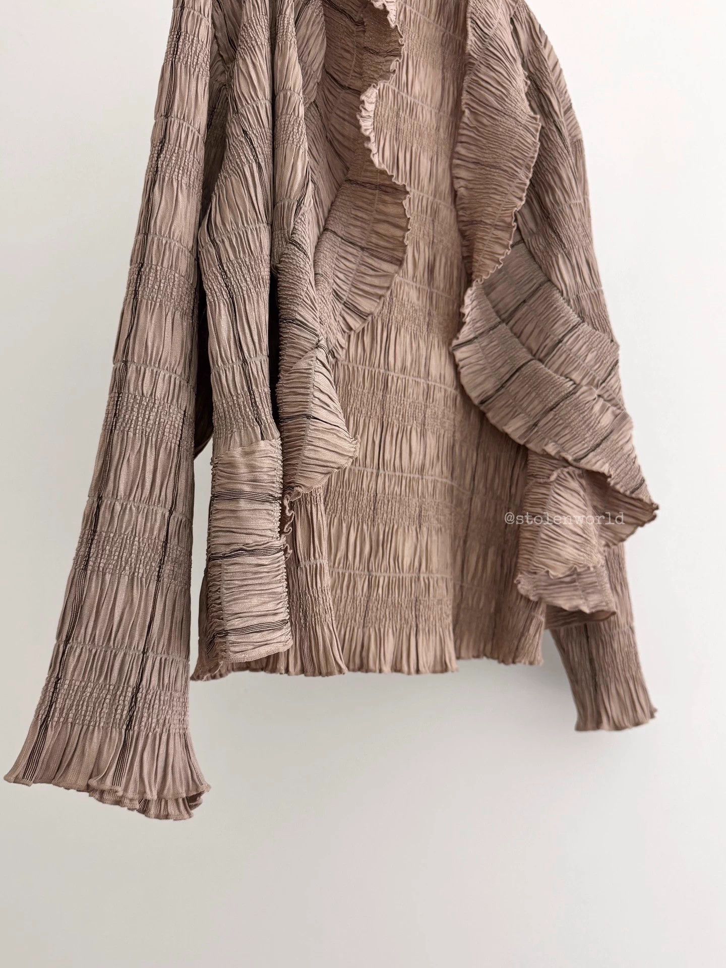 Issey Miyake Issey Miyake 1990 SS soft gray pink lace pleated cardigan Size M / US 6-8 / IT 42-44 - 4 Thumbnail