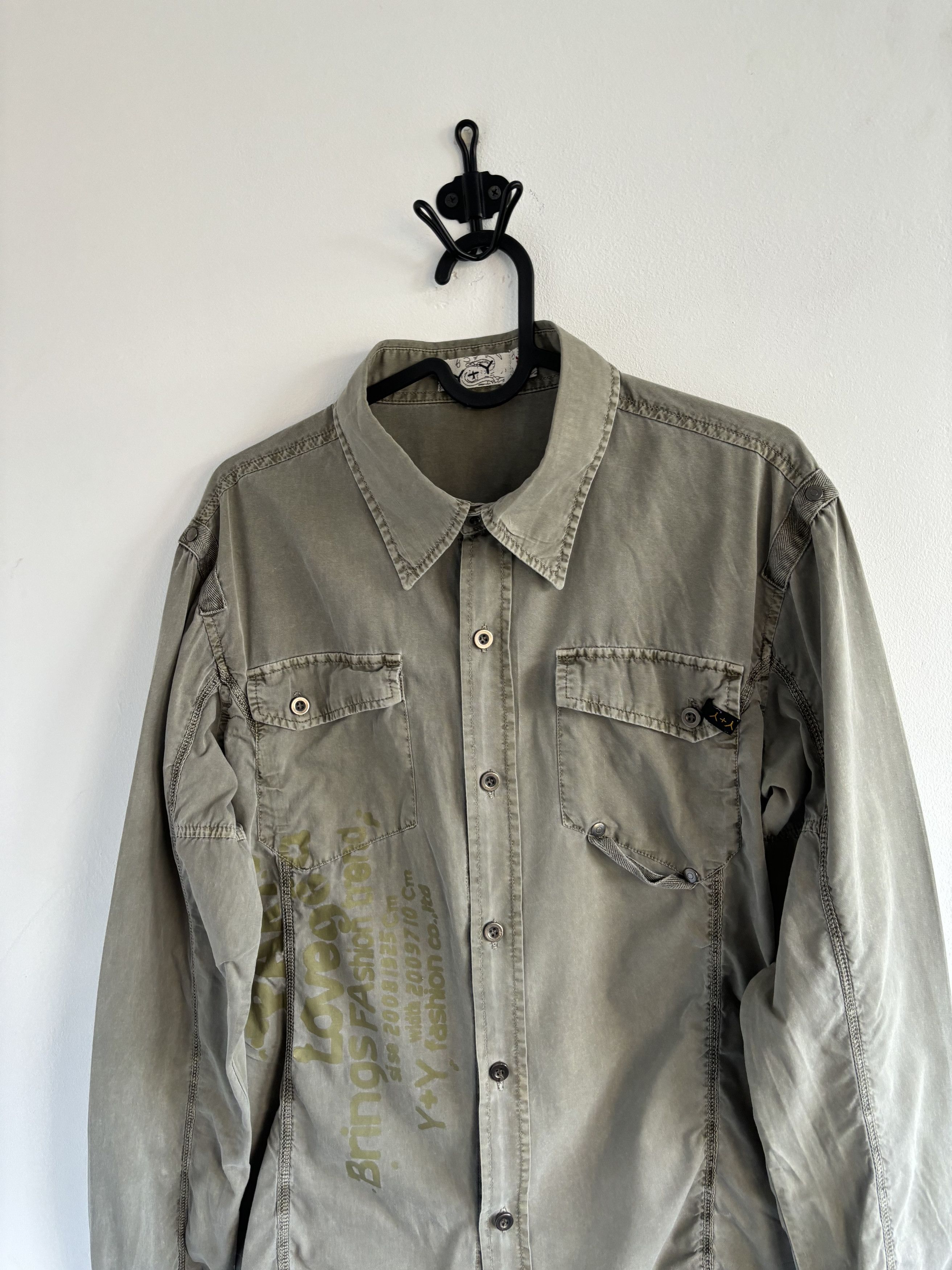 Japanese Brand Vintage Y2K Japanese Y+Y Military Cargo Khaki Shirt Size US S / EU 44-46 / 1 - 2 Thumbnail