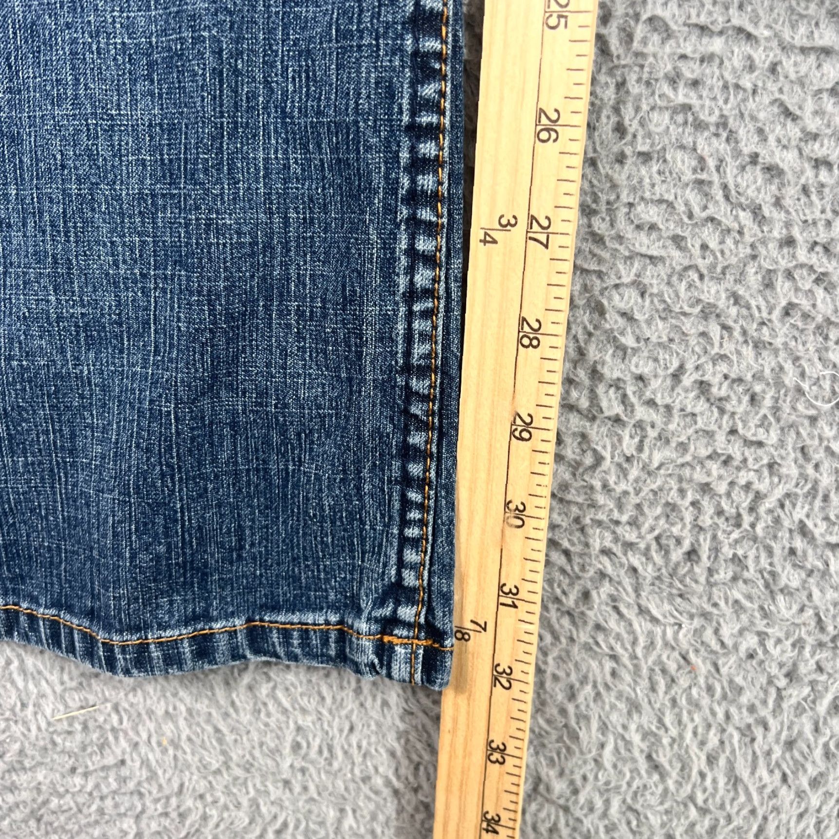 Vintage US Polo Assn. Jeans - Women - 12 - Bootcut Flare - Blue Denim - 32 Inseam - Low Rise - 90s Boho Retro Embroidered Logo Pockets Stretch Size 34" / US 12 / IT 48 - 3 Thumbnail