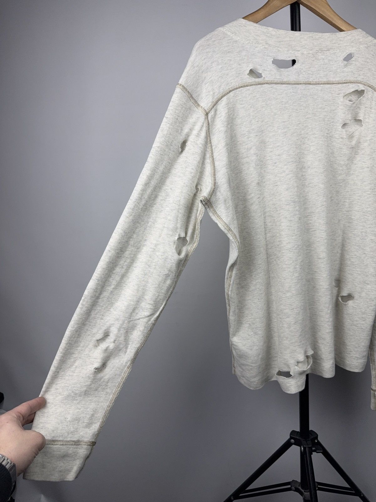 Diesel Diesel Y2K Avant Garde Distressed Thermal V-Neck Longsleeve Size US L / EU 52-54 / 3 - 13 Thumbnail