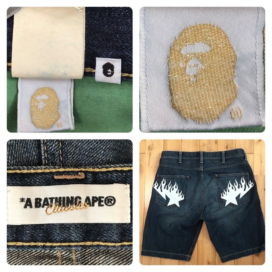 Bape Fire BAPE STA denim shorts a bathing ape star NIGO ★size M Size US 32 / EU 48 - 8 Thumbnail