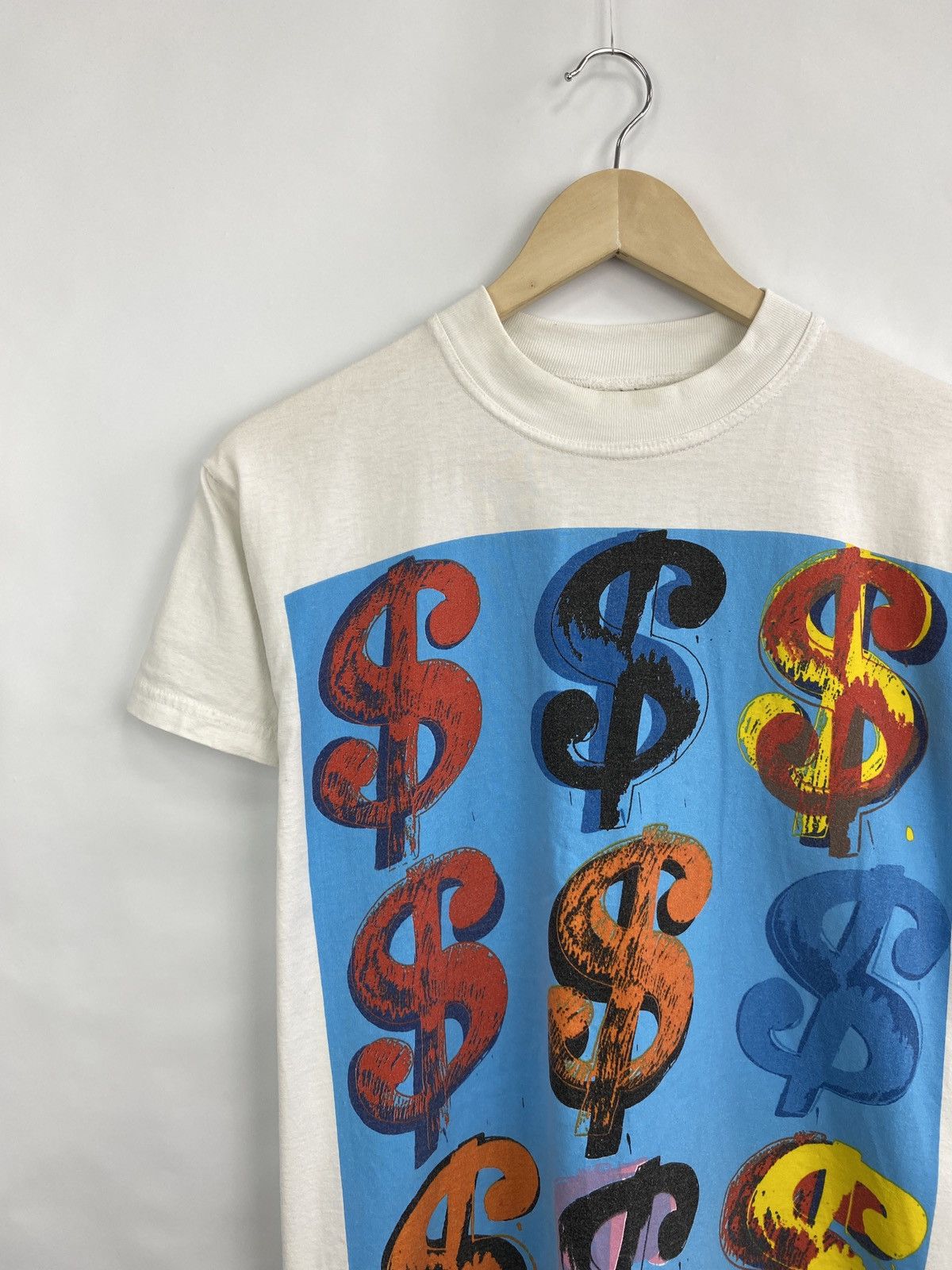 Andy Warhol 🇺🇸 Vintage 1993 Andy Warhol Dollars Pop Art T-Shirt Rare Size US S / EU 44-46 / 1 - 2 Thumbnail