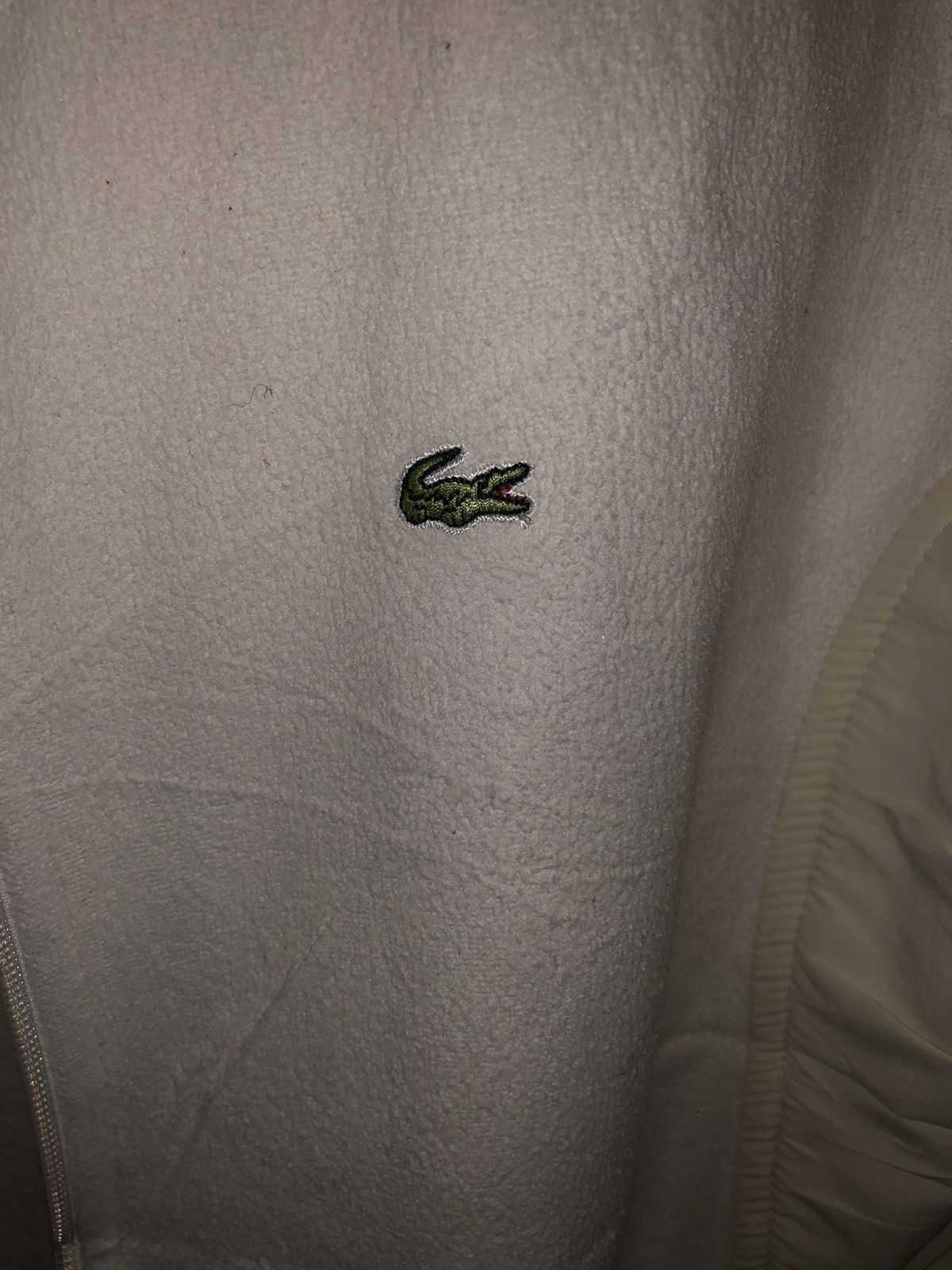 Lacoste × Vintage White and cream vintage retro Lacoste Fleece Jacket Size S / US 4 / IT 40 - 3 Thumbnail