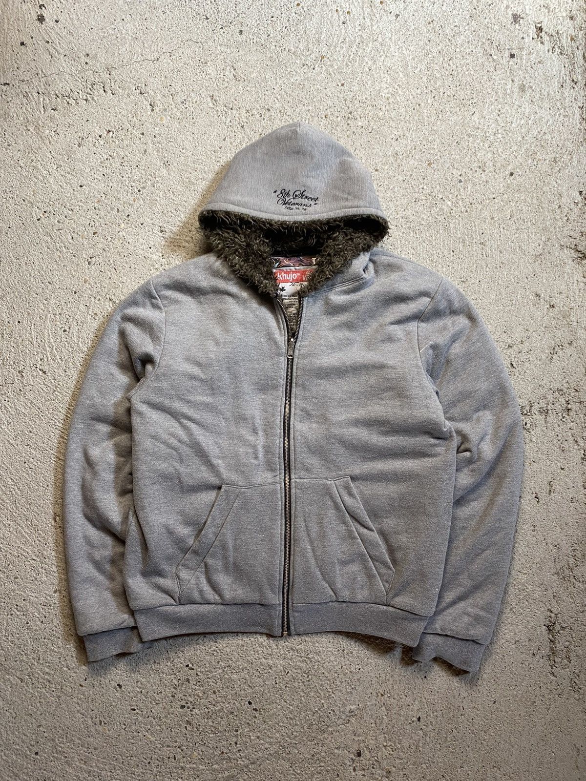 Japanese Brand Grey avant garde hoodie with fur japan streetwear vintage Size US L / EU 52-54 / 3 - 9 Thumbnail