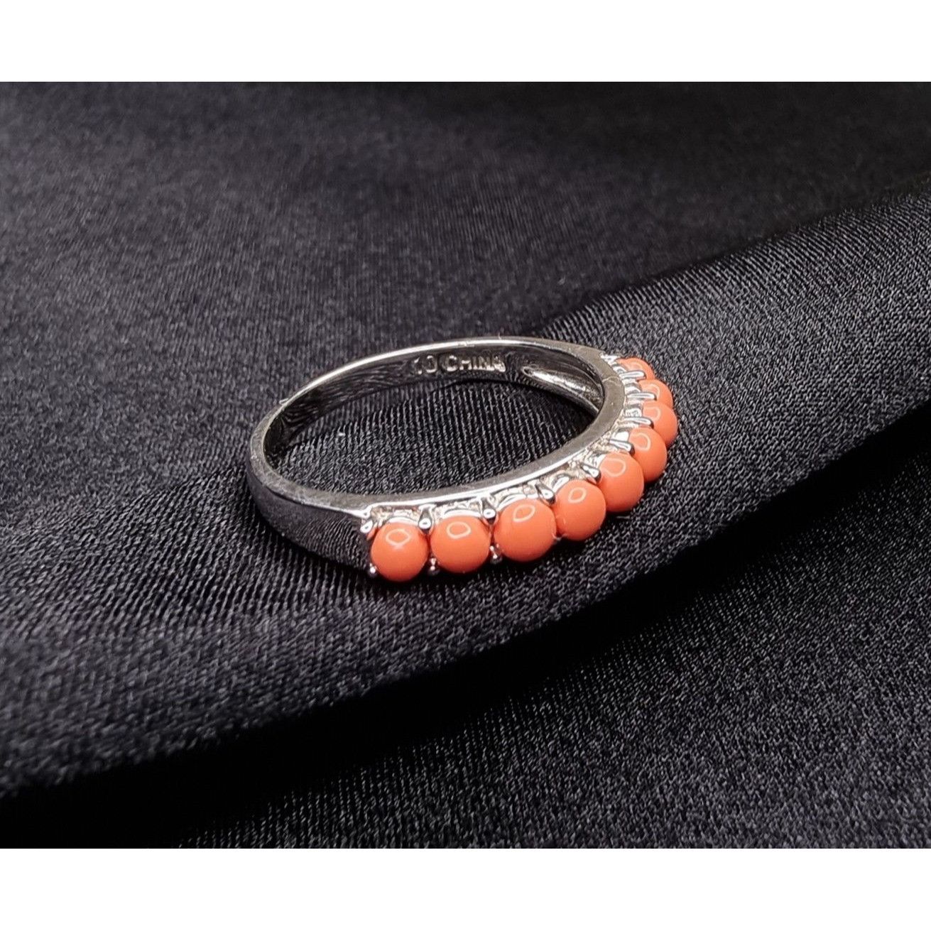 Other Sterling Silver 925 Faux Coral Ring Size 10.5 China Size ONE SIZE - 1 Thumbnail