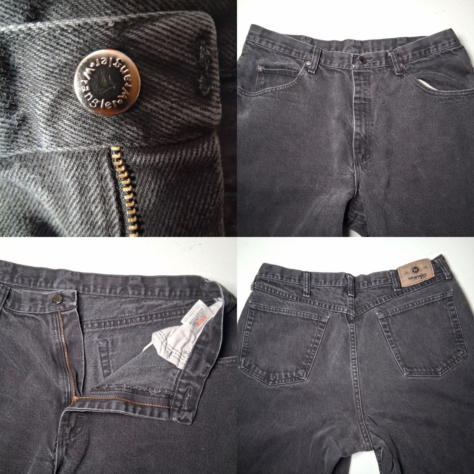 Wrangler Wrangler Jeans Men 35x33.5 Relaxed Fit Black Denim Work Pants 976T1CB Size US 35 - 8 Thumbnail