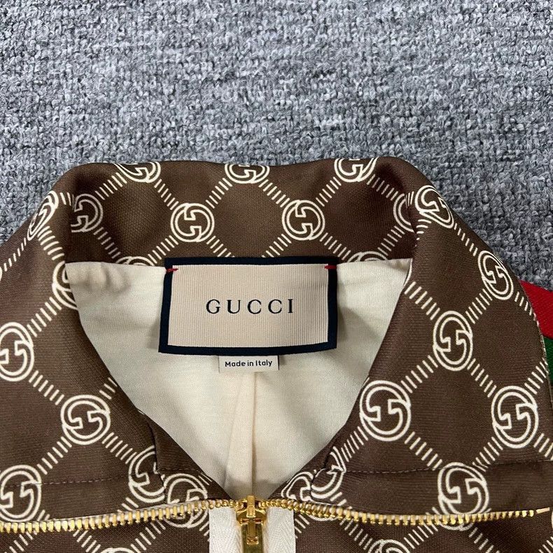 Gucci Gucci Printed Cropped Jacket in Red Green Stripes-2506 Size XS / US 0-2 / IT 36-38 - 5 Thumbnail