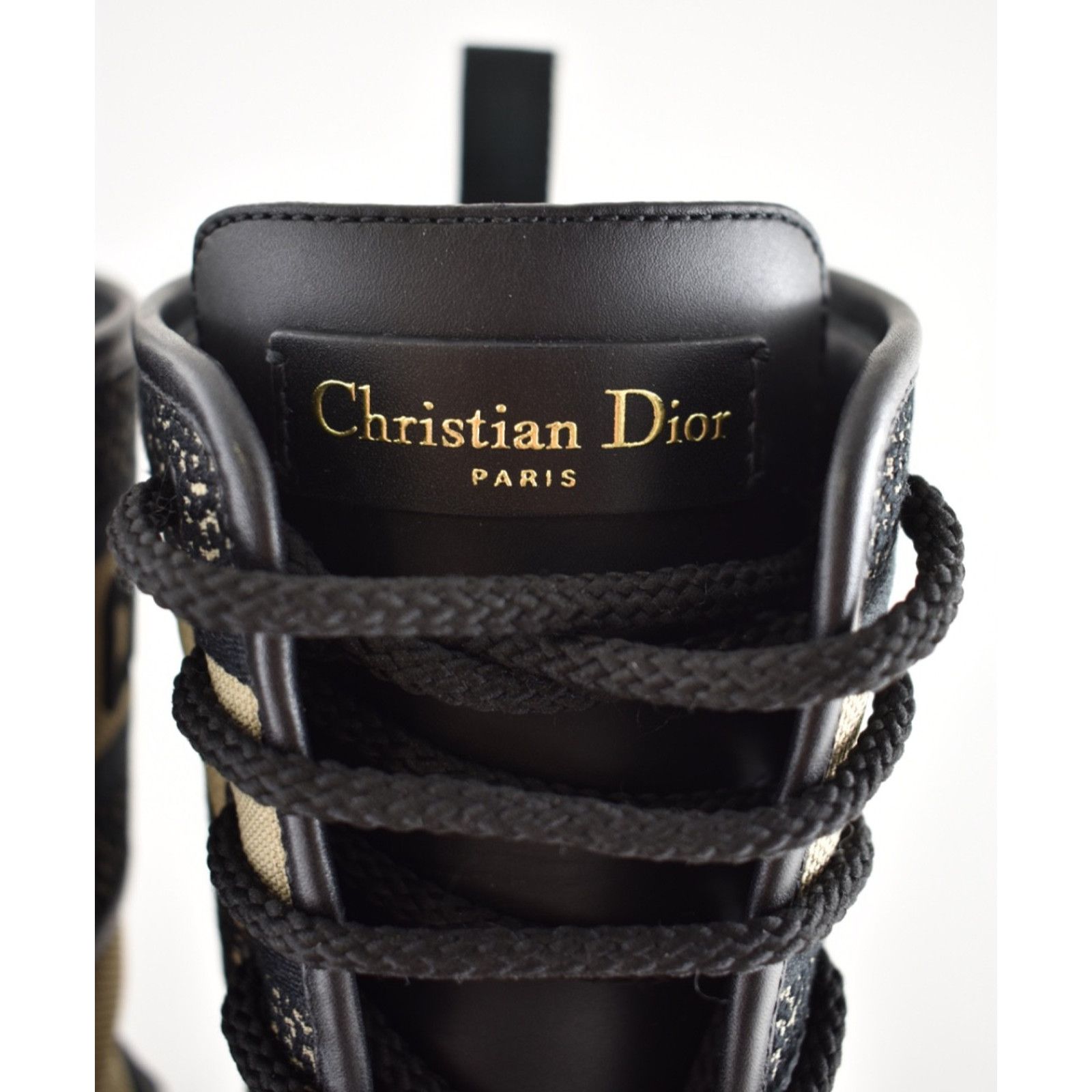 Dior Dior D-Major Black Taupe Logo Military Combat Lace Up Tie Size US 8.5 / IT 38.5 - 8 Thumbnail