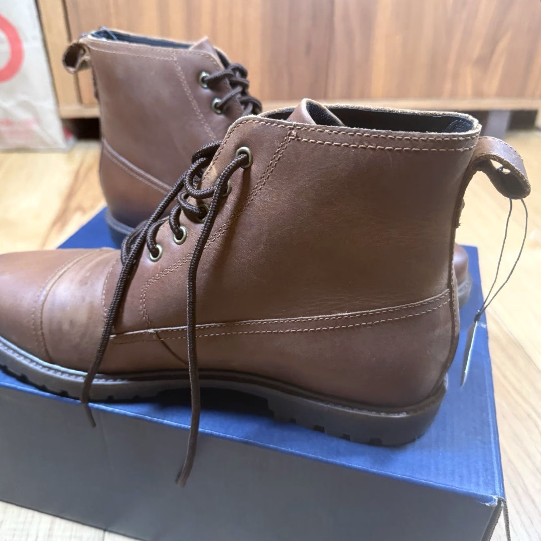 Cole Haan VINTAGE Cole Haan Grand Lug Boot Leather Men’s 8 Bayou Brown Dress Boots Mens 8 Brown Leather Brogue Grand In Box New in Box Size US 8 / EU 41 - 5 Thumbnail