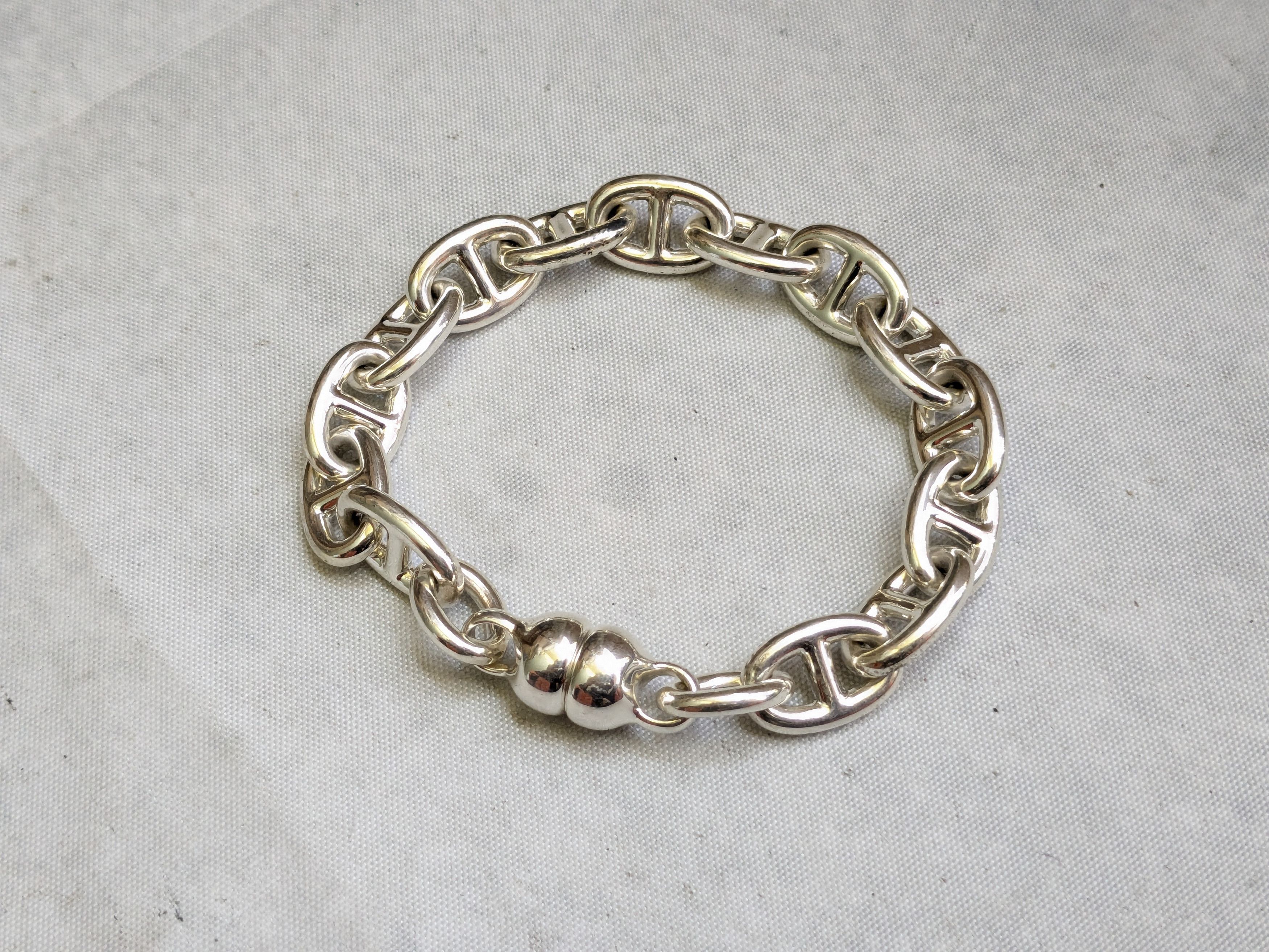 Jewelry Milor Sterling Silver Bracelet Anchor Mariner 7.5" Size ONE SIZE - 1 Thumbnail
