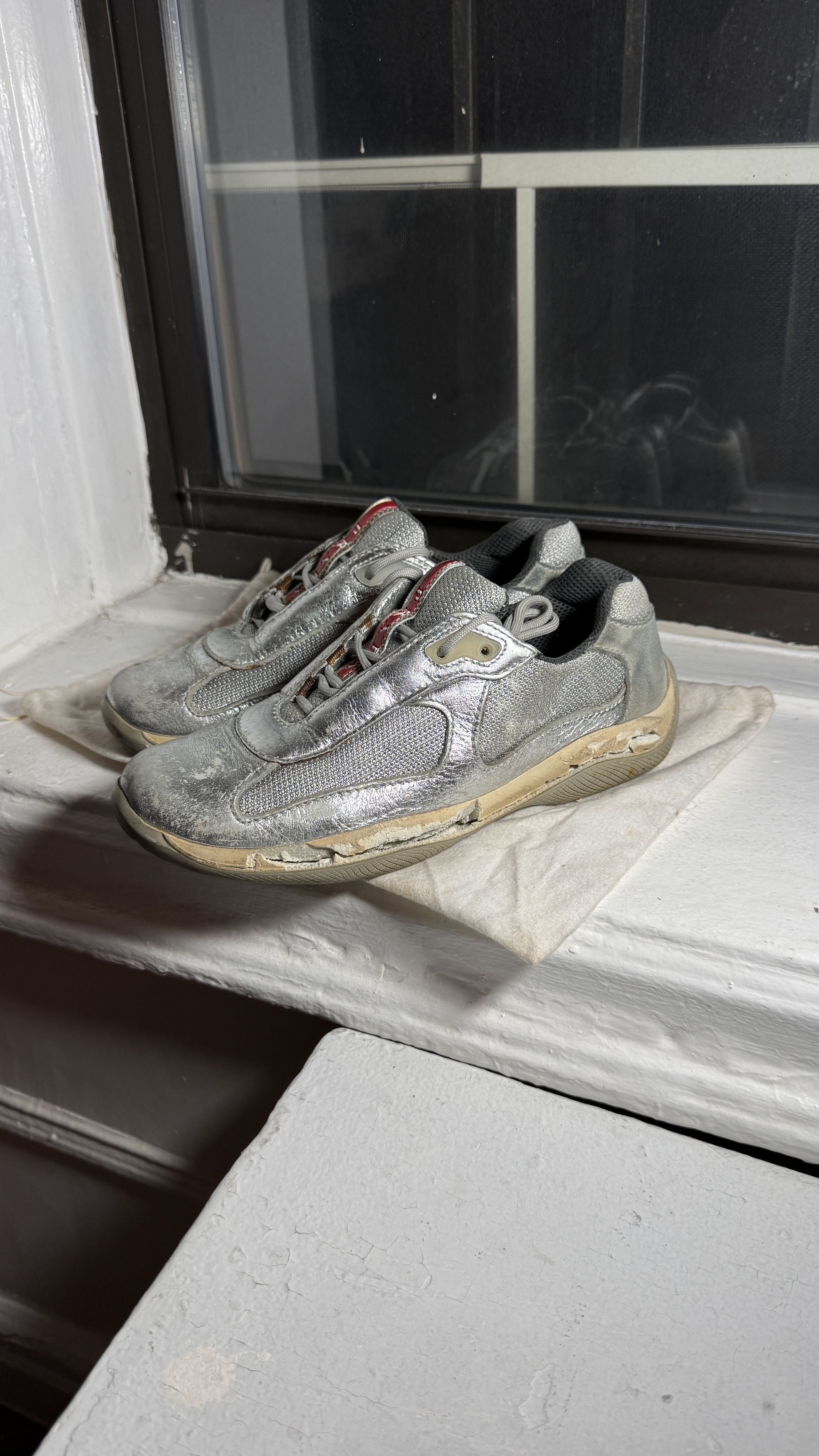 Prada Prada Americas Cup Silver Foil Size US 5 / EU 37 - 2 Thumbnail