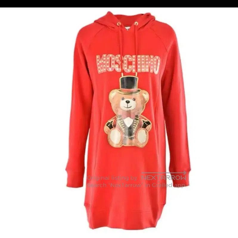 Moschino Moschino Red Cotton Women's Hoodie with Bear Design . Size XL / US 12-14 / IT 48-50 - 8 Thumbnail