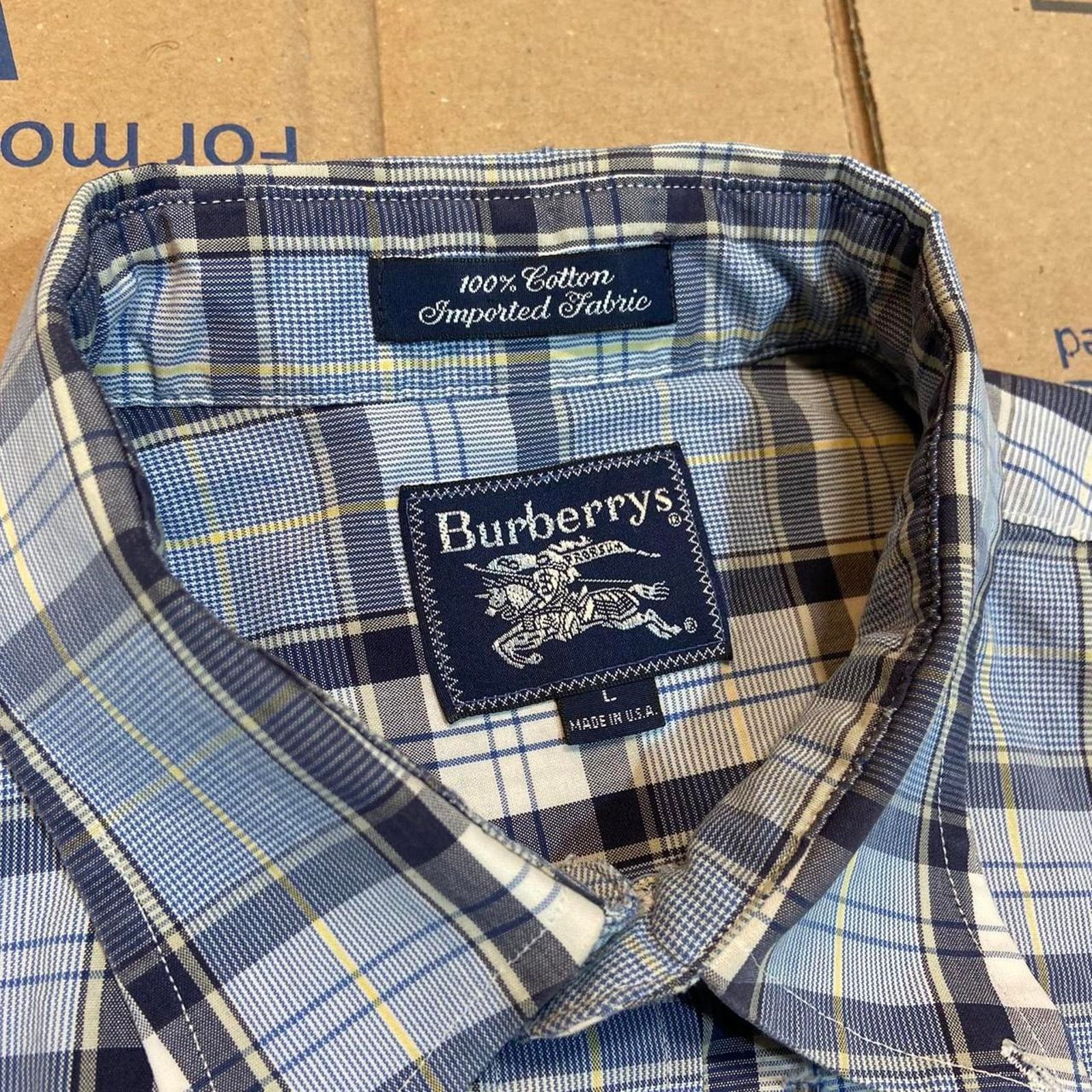 Burberry 80s button up blue plaid Size US L / EU 52-54 / 3 - 4 Thumbnail