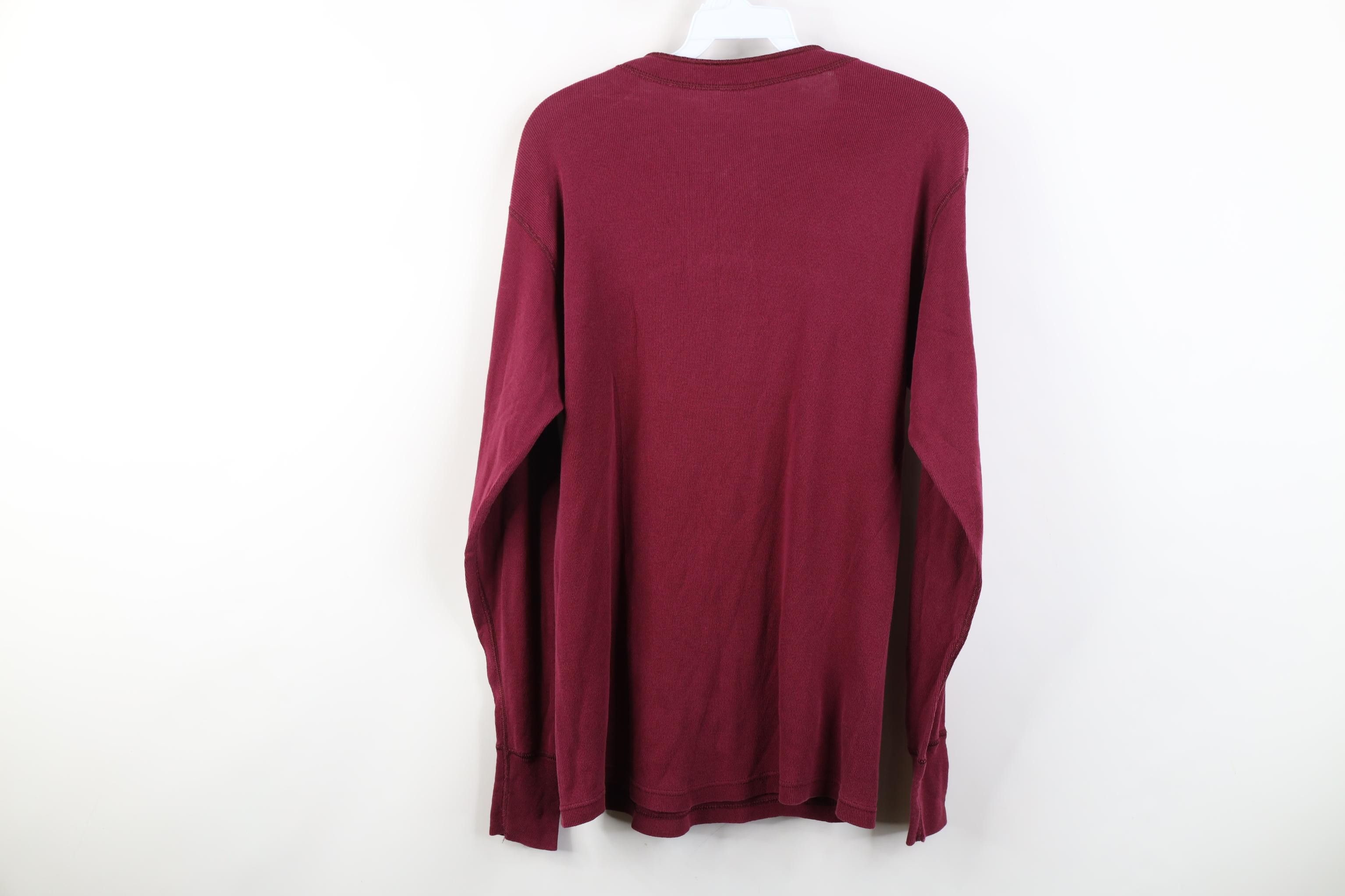 Vintage Vintage 90s Streetwear Ribbed Knit Henley T-Shirt Red Size US M / EU 48-50 / 2 - 10 Thumbnail