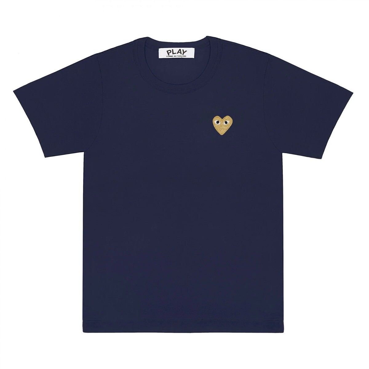 Comme Des Garcons Play CDG Play Short Sleeve Navy T-Shirt Gold logo Size US XL / EU 56 / 4 - 1 Preview