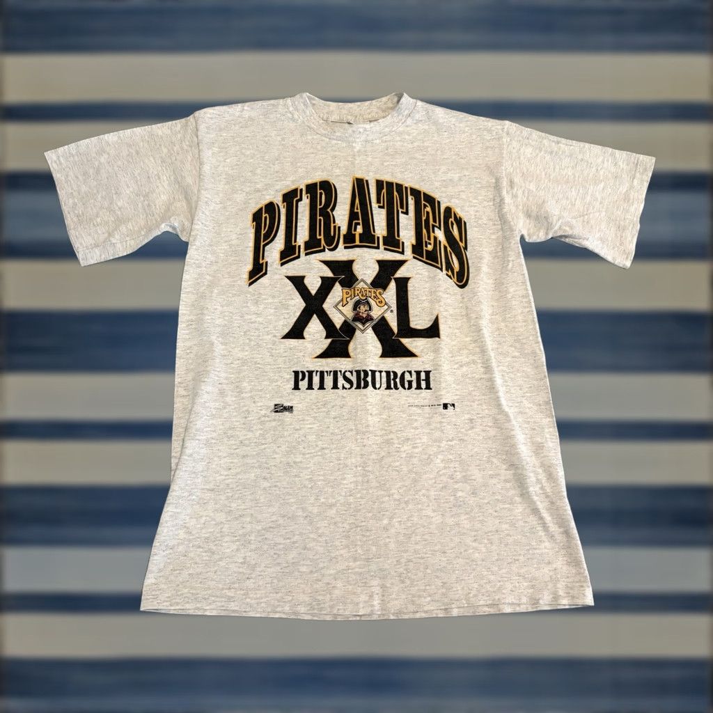 Salem Sportswear VINTAGE Pittsburgh Pirates Salem Sportswear Shirt L Mens Gray 1990s Sports USA Baseball T-Shirt Crew Neck Short Sleeve Size US L / EU 52-54 / 3 - 1 Thumbnail