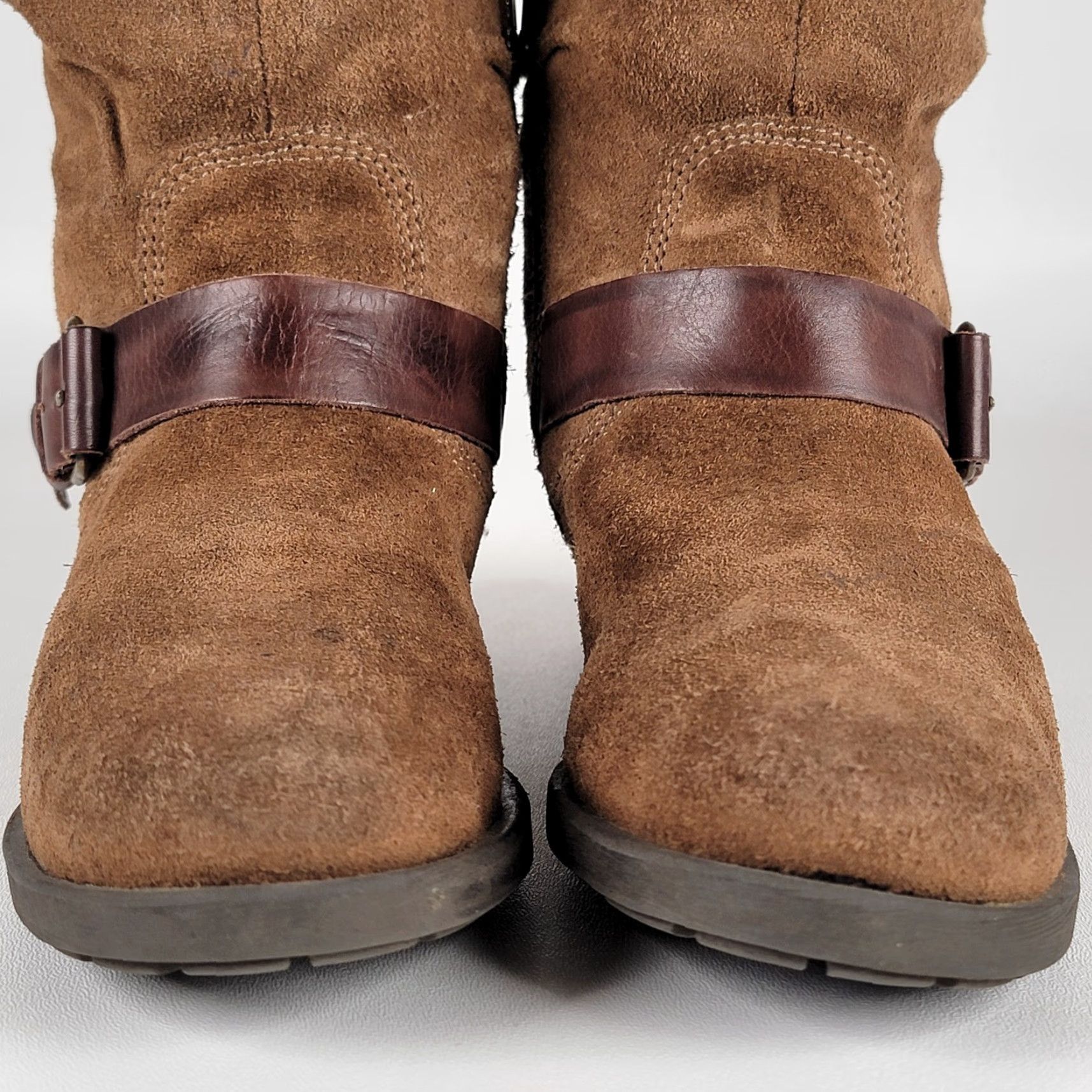 Vintage PIKOLINOS Boots Womens 37 EUR Brown Leather Zip Buckle Slouch Mid-Calf Bootie 2 1/8" Heel Womens Brown Leather Zip Slouch Boot Pikolinos Size US 7 / IT 37 - 3 Thumbnail