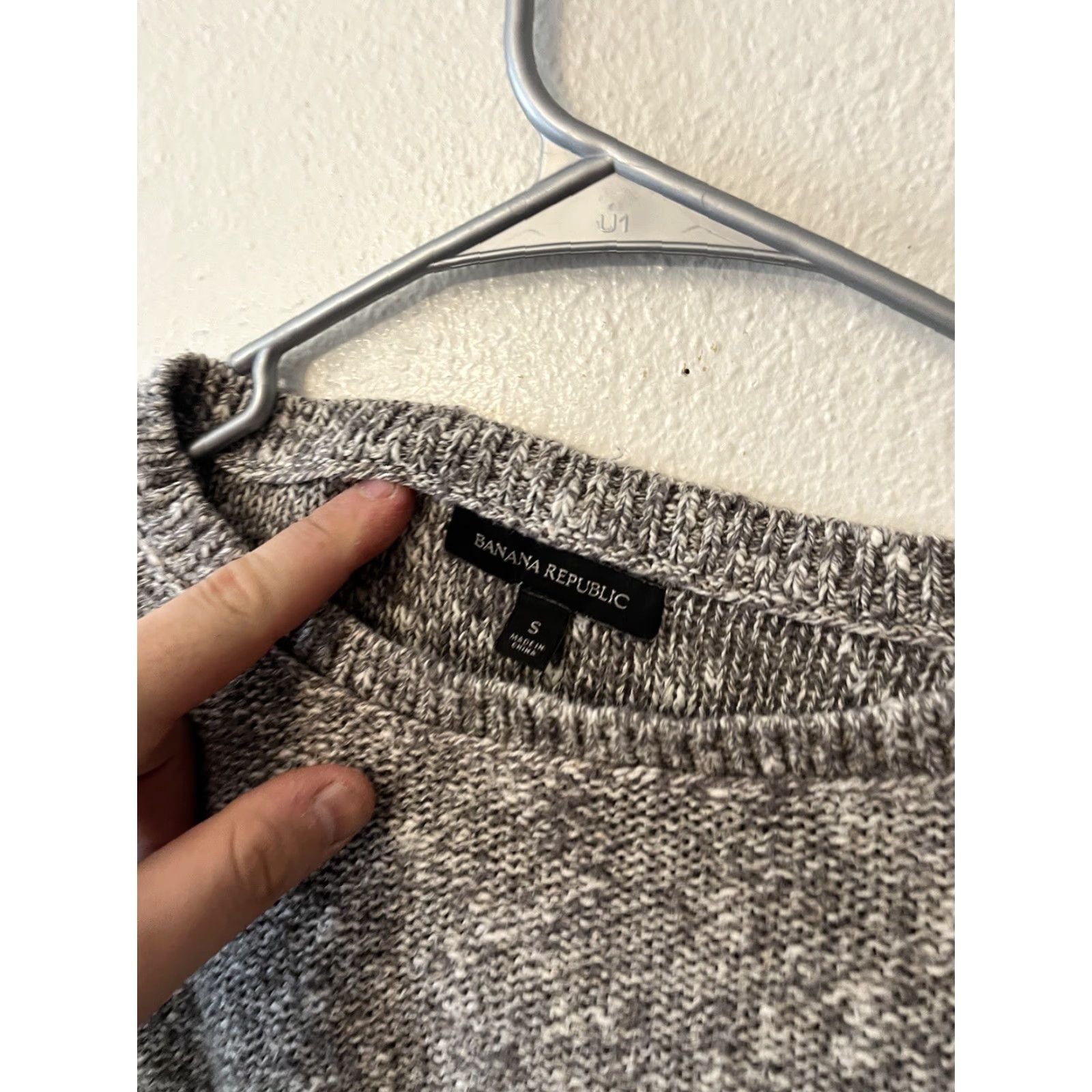 Banana Republic Banana Republic Women Round Neck Solid Sweater Size Small Gray Pullover with Pockets Knit Cotton Polyester Spandex Long Sleeve Size S Size S / US 4 / IT 40 - 3 Thumbnail
