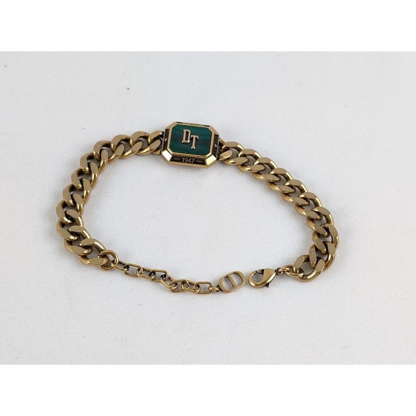 Dior o1rshd1 Size: OS / TEARS Chain Link Bracelet in Gold/Green Size ONE SIZE - 7 Thumbnail