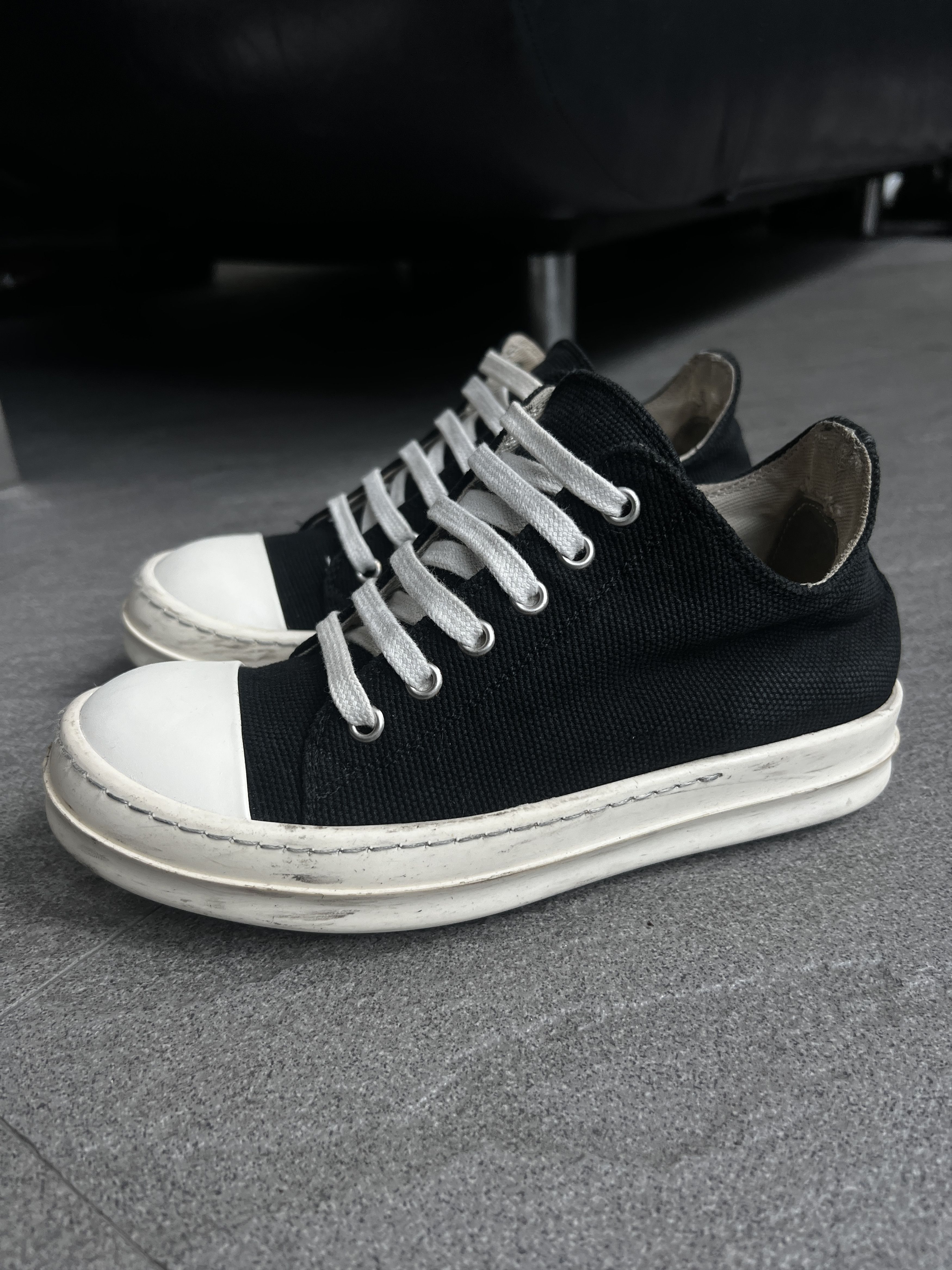 Rick Owens Drkshdw *Smallest Rare* Rick Owens DRKSHDW Canvas Low Sneakers EU35 Size US 5 / IT 35 - 3 Thumbnail