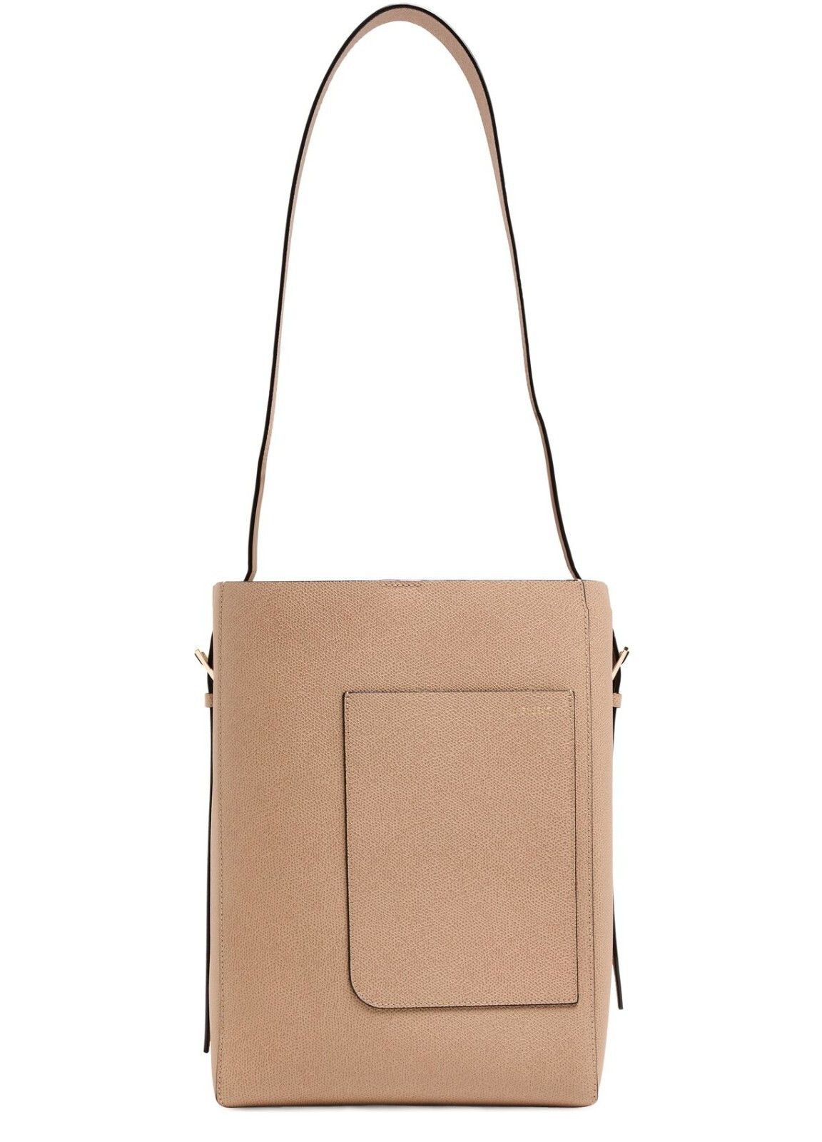 VALEXTRA Bucket Medium Cachemire Beige Leather Tote Bag New