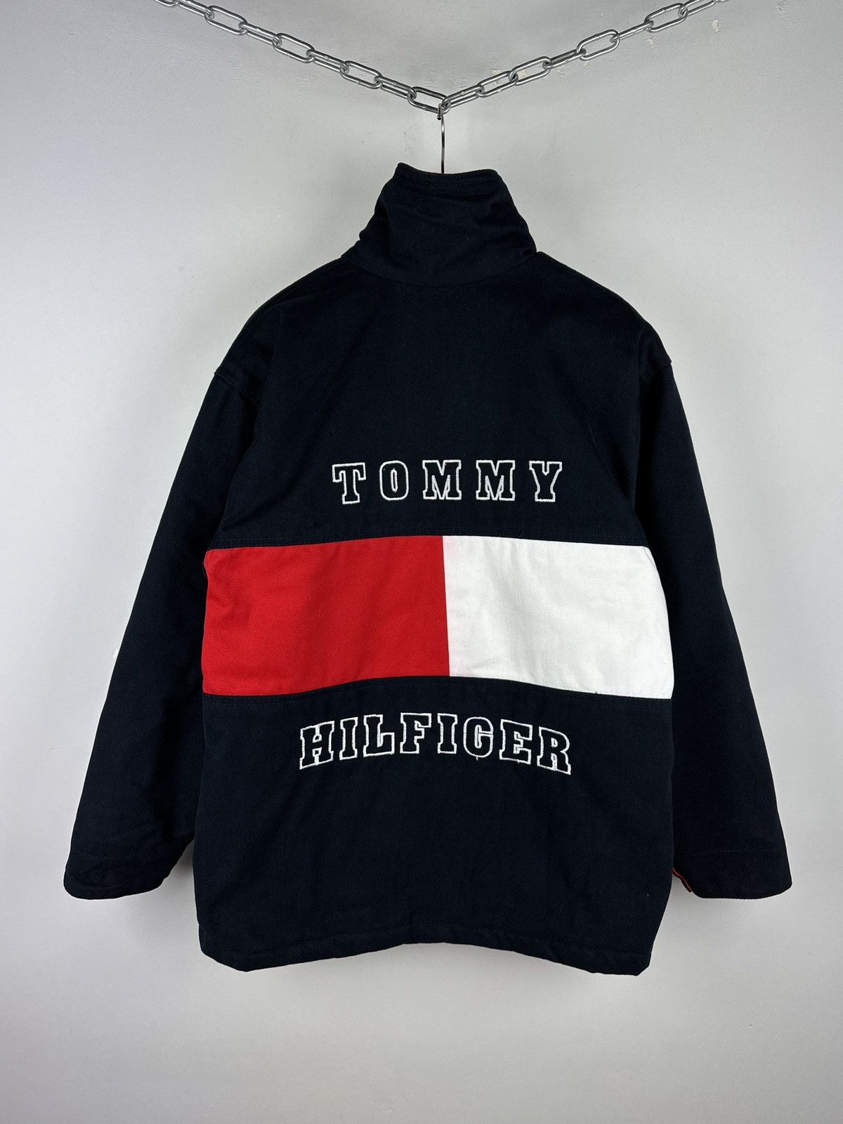 Tommy Hilfiger × Vintage Vintage 90’s Tommy Hilfiger Big Embroidered Logo Jacket Size US XS / EU 42 / 0 - 1 Thumbnail