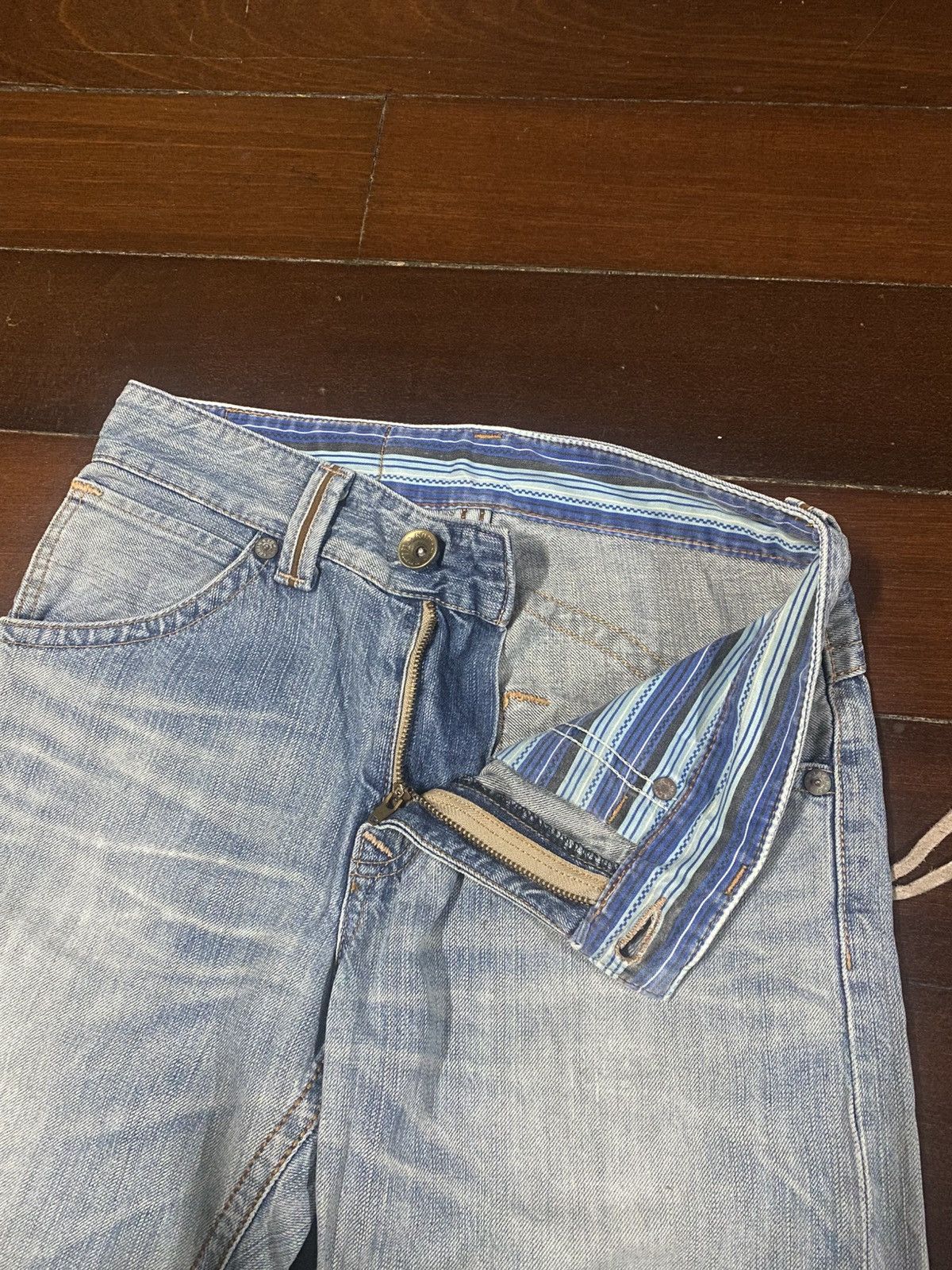 Edwin Thrashed Dirty Mud Edwin Exclusive Vintage Baggy Jeans🇯🇵 Size US 28 / EU 44 - 16 Thumbnail