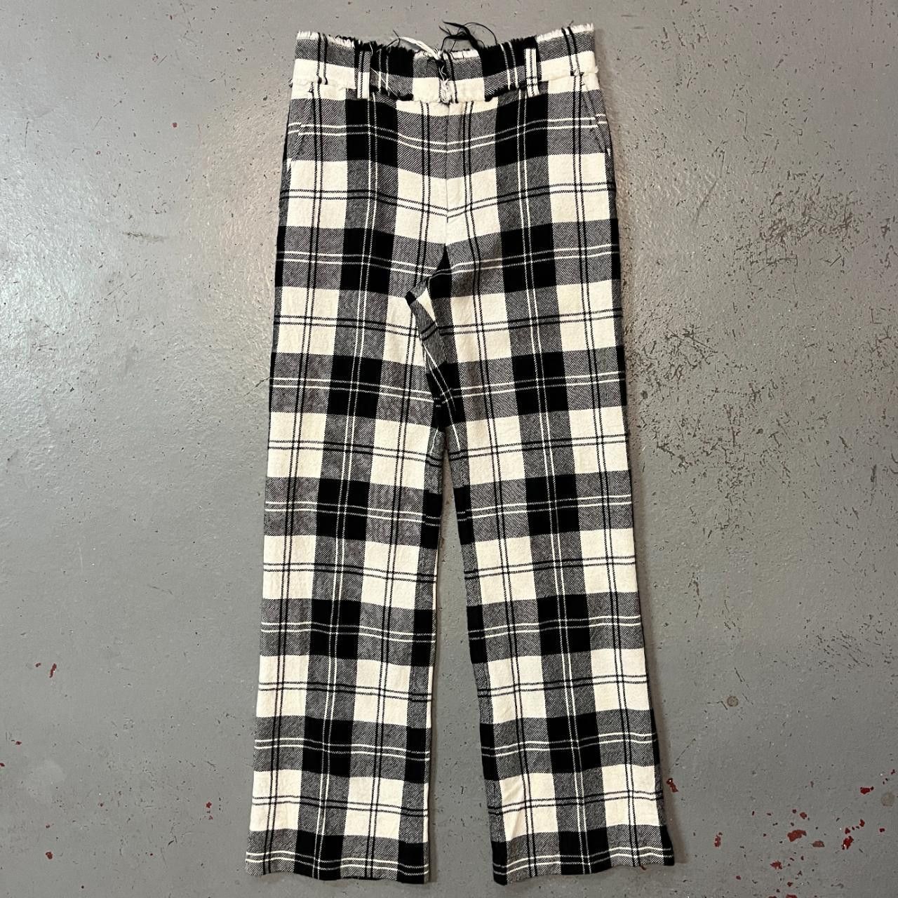 image of Junya Watanabe 2000S White Distressed Plaid Trouser, Men's (Size 31)