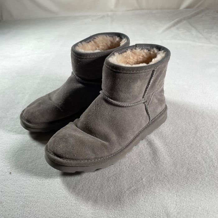 Vintage Bearpaw Boots Womens 8 Gray Short Ankle Winter Snow Shoes