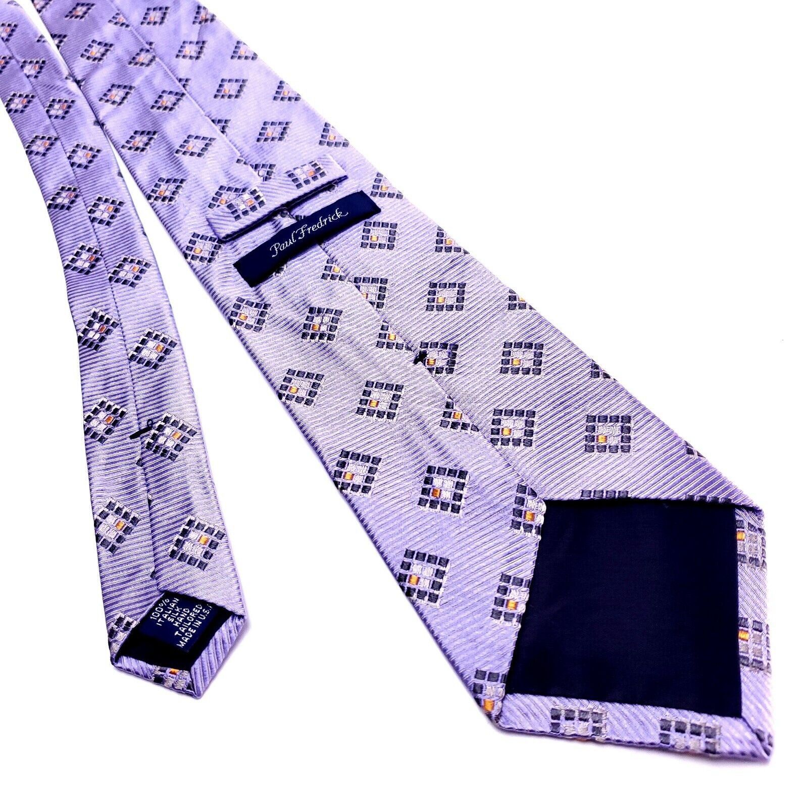Paul Fredrick Paul Fredrick Purple Silk Tie Woven Geometric Size ONE SIZE - 3 Thumbnail