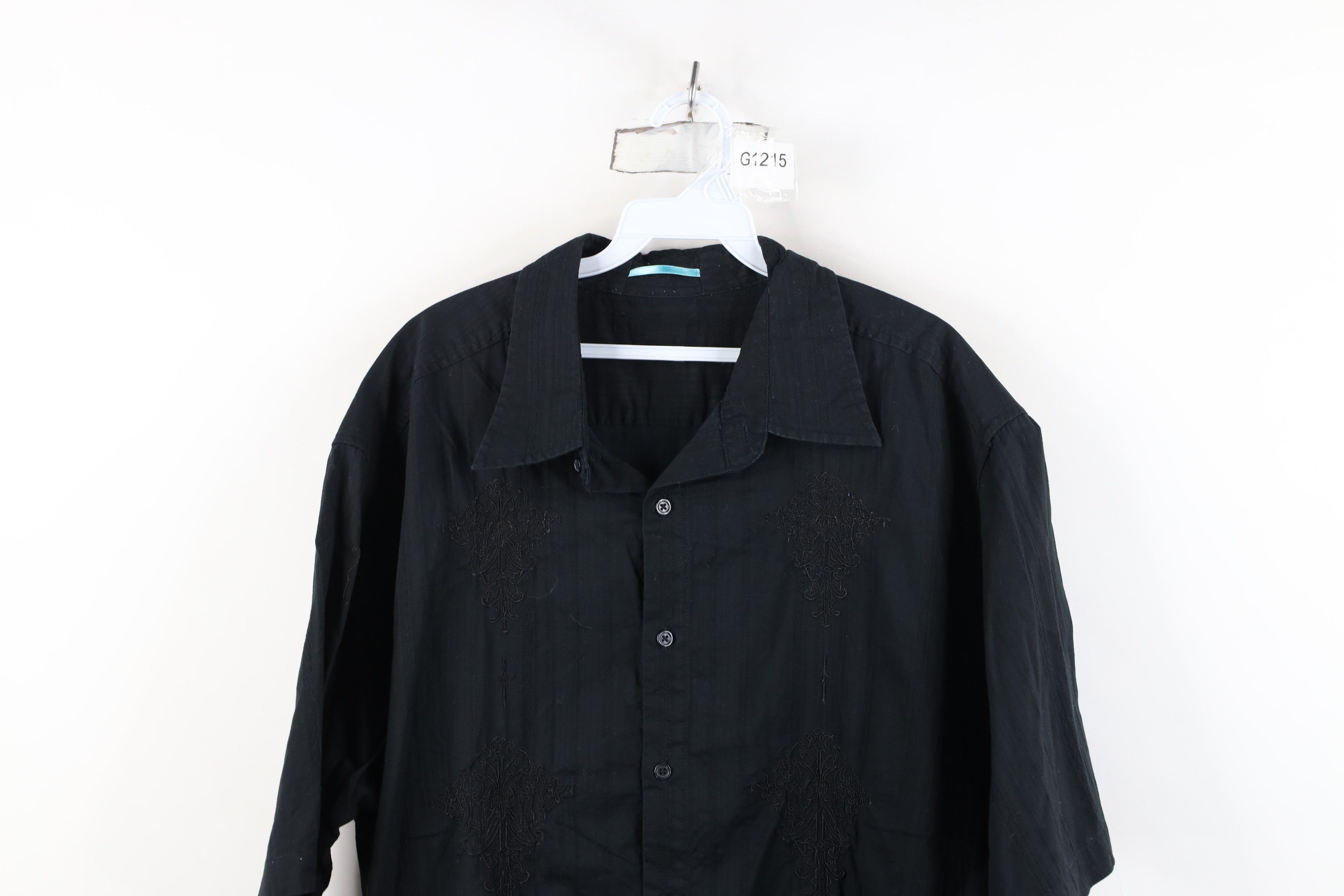 Vintage Vintage 90s Y2K Streetwear Embroidered Striped Button Shirt Size US XXL / EU 58 / 5 - 2 Thumbnail