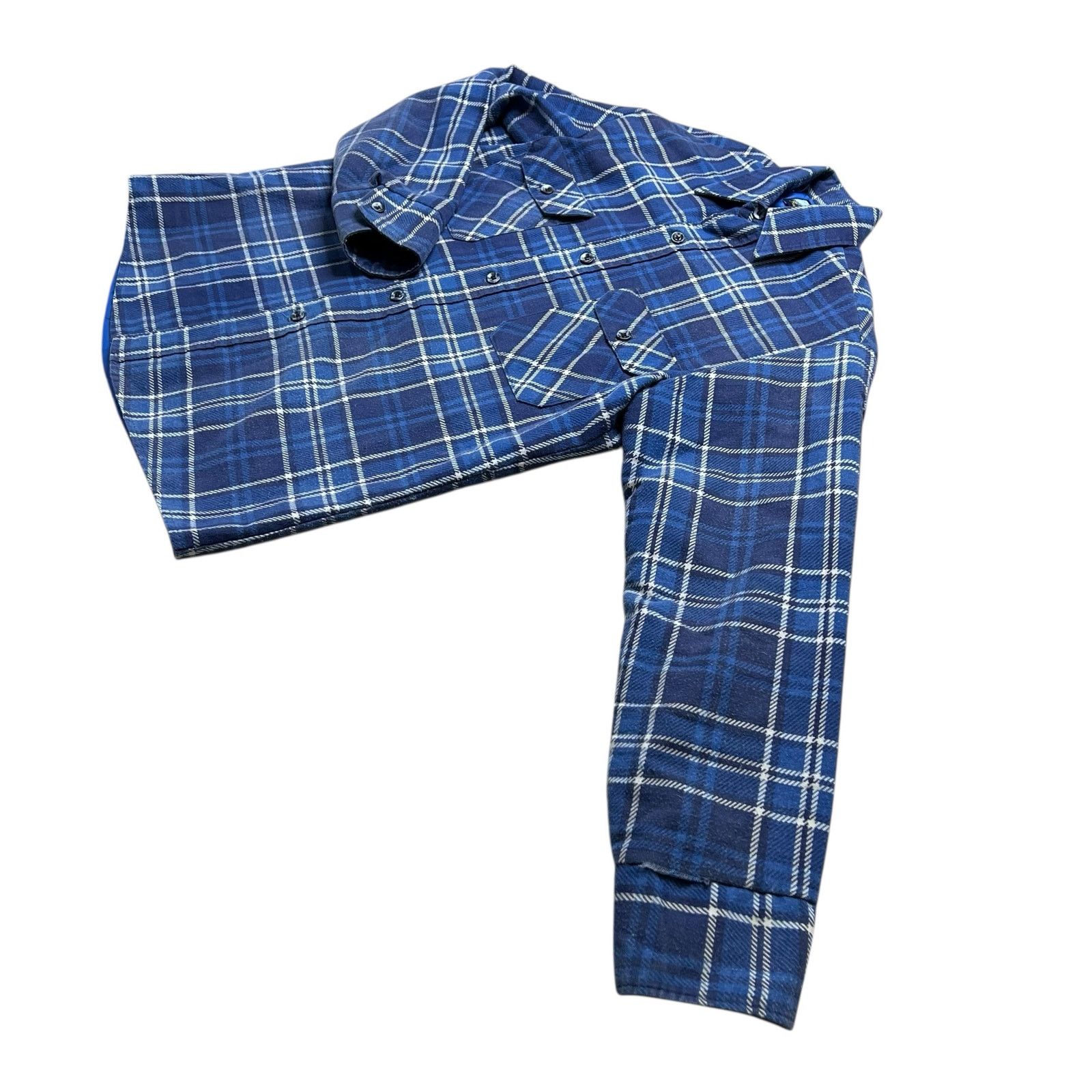 Fieldmaster Vintage Fieldmaster Blue Plaid Quilted Lined Flannel Medium Size US M / EU 48-50 / 2 - 6 Thumbnail