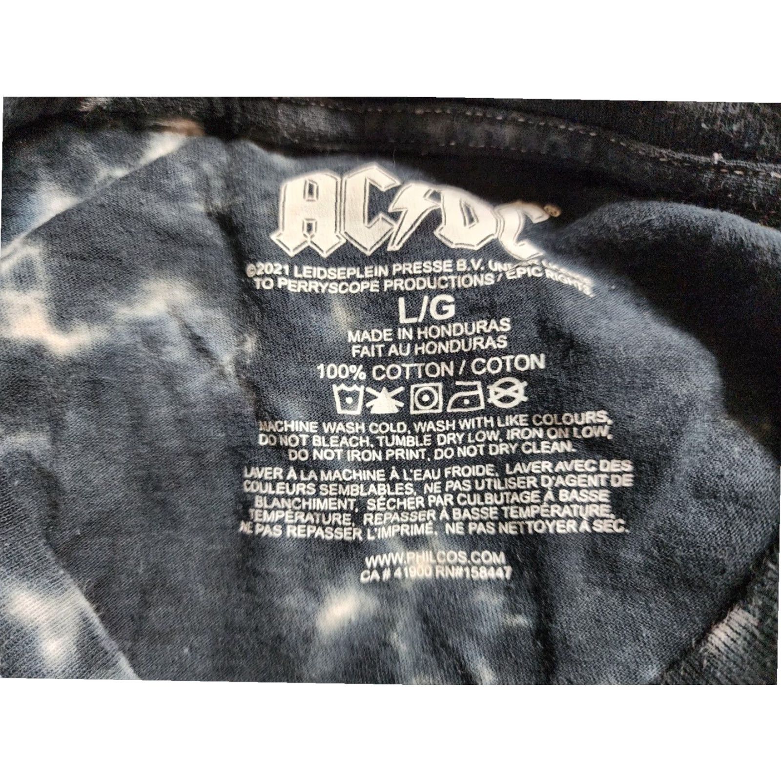 Vintage AC/DC High Voltage Tie Dye Short Sleeve Black T Shirt Adult Large Mens Size US L / EU 52-54 / 3 - 4 Thumbnail
