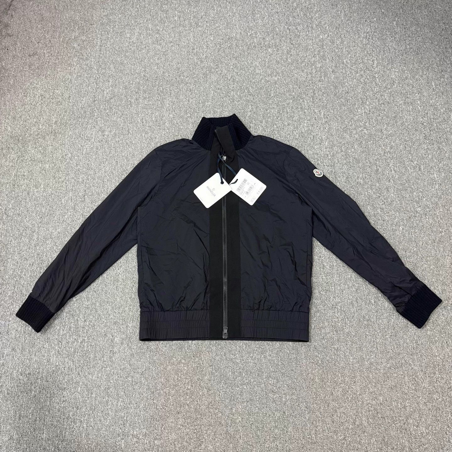 Moncler Moncler 24FW Black Nylon Knit Stand Collar Jacket Size 3 Size US L / EU 52-54 / 3 - 1 Thumbnail