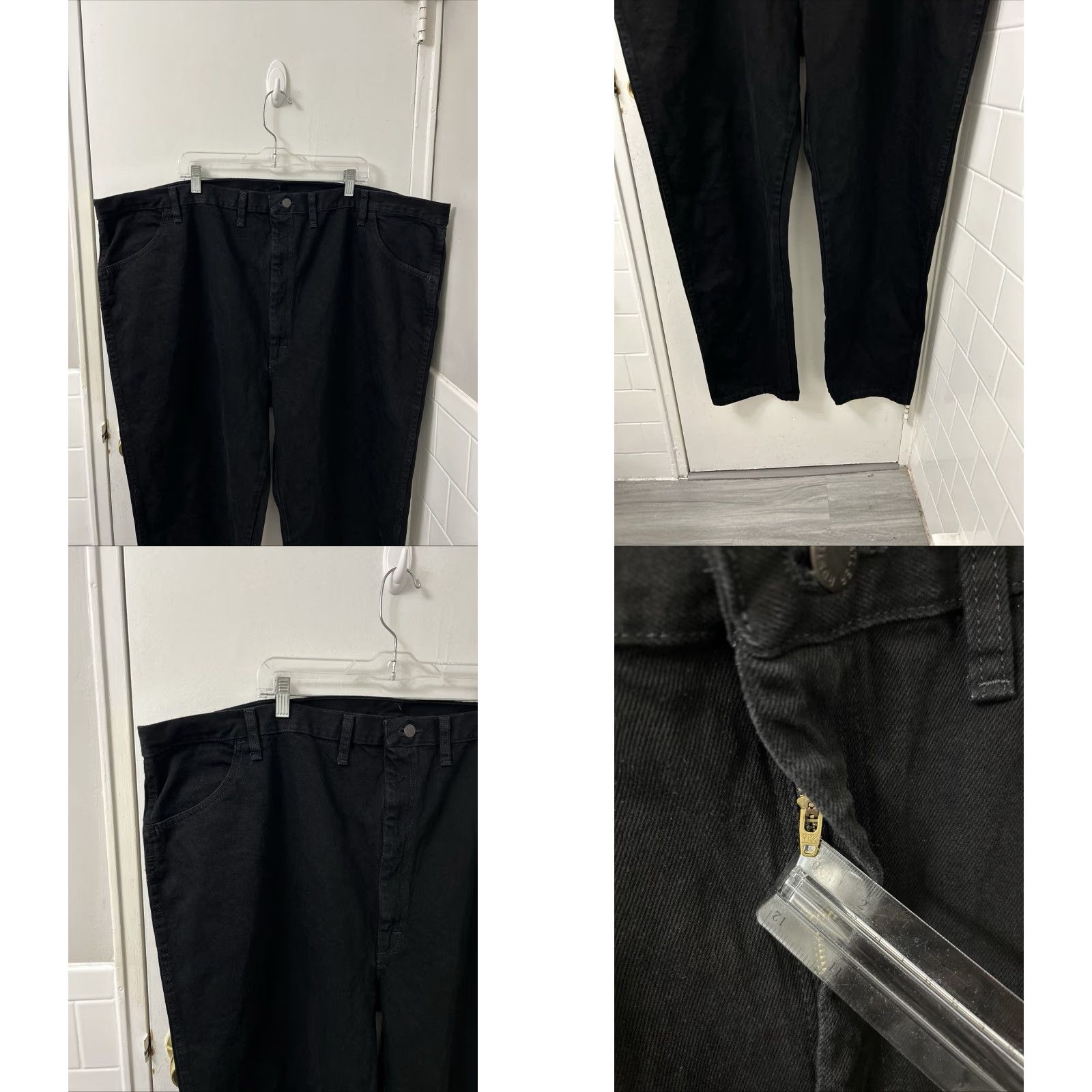 Wrangler Rustler Wrangler Jeans Mens Size 52x32 Black Straight Leg Heavyweight Denim NWT Regular Fit 5-Pocket Zipper Fly YKK Cowboy Vintage: No Size US 36 / EU 52 - 8 Thumbnail