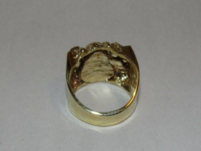 Designer 14 kt Gold Plated White Brass Nugget Metal Ring Size ONE SIZE - 5 Thumbnail