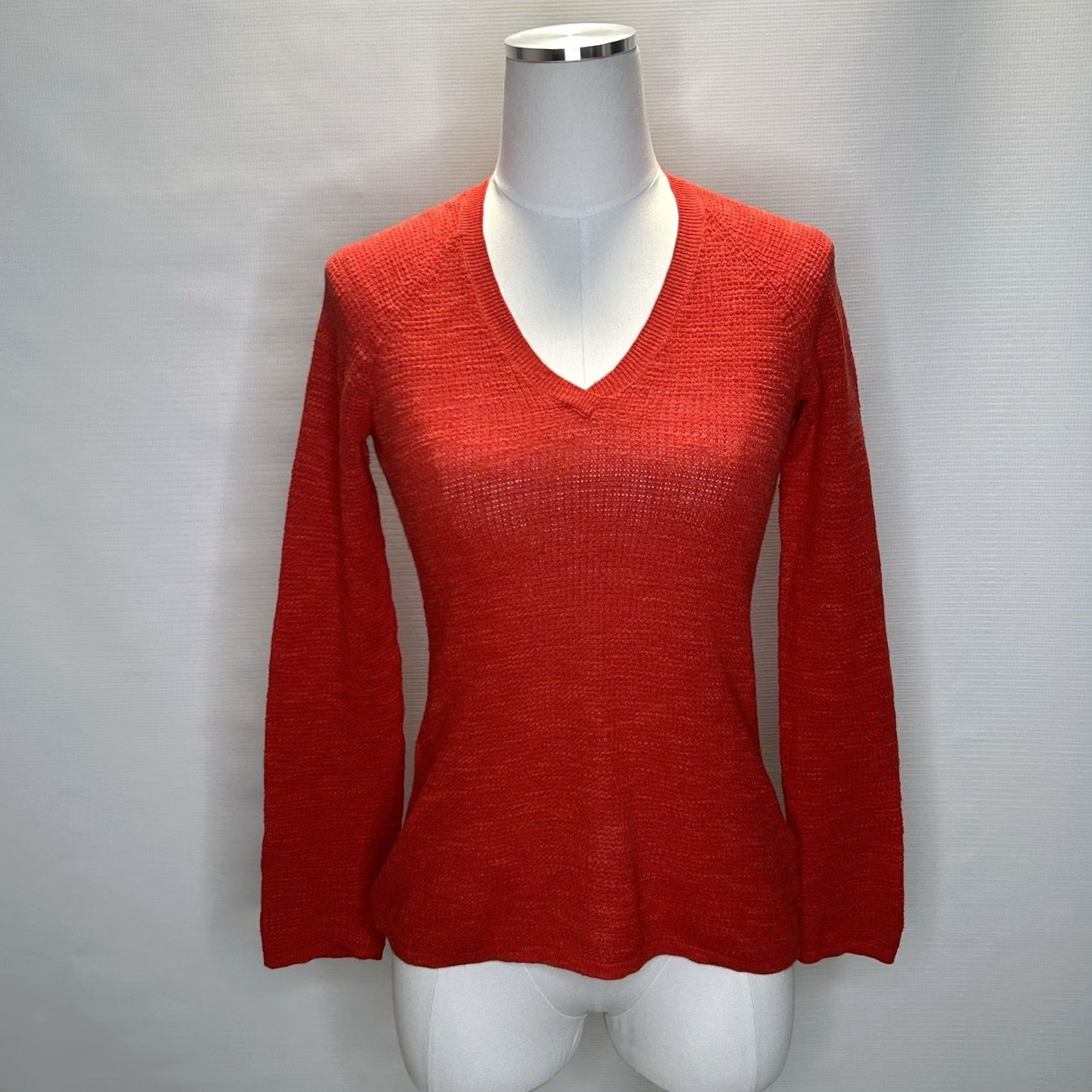 Eileen Fisher VINTAGE Eileen Fisher Cornsilk Organic Linen Cotton Waffle Knit V-Neck Sweater PP XS Size XXS / US 00 / IT 34 - 2 Thumbnail