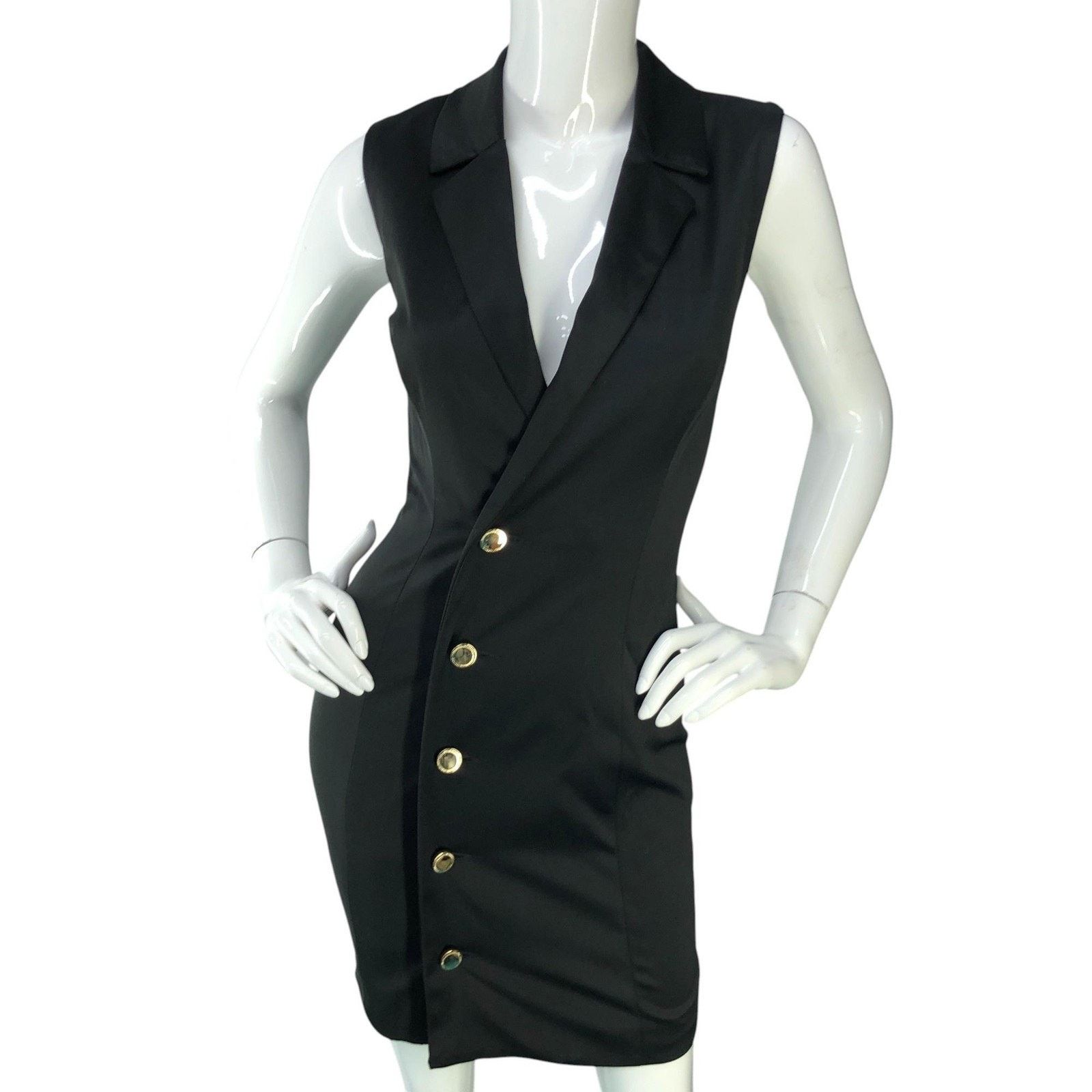 House of CB House of CB Dress XS Black Sleeveless Blazer Button Mini Size XS / US 0-2 / IT 36-38 - 10 Thumbnail