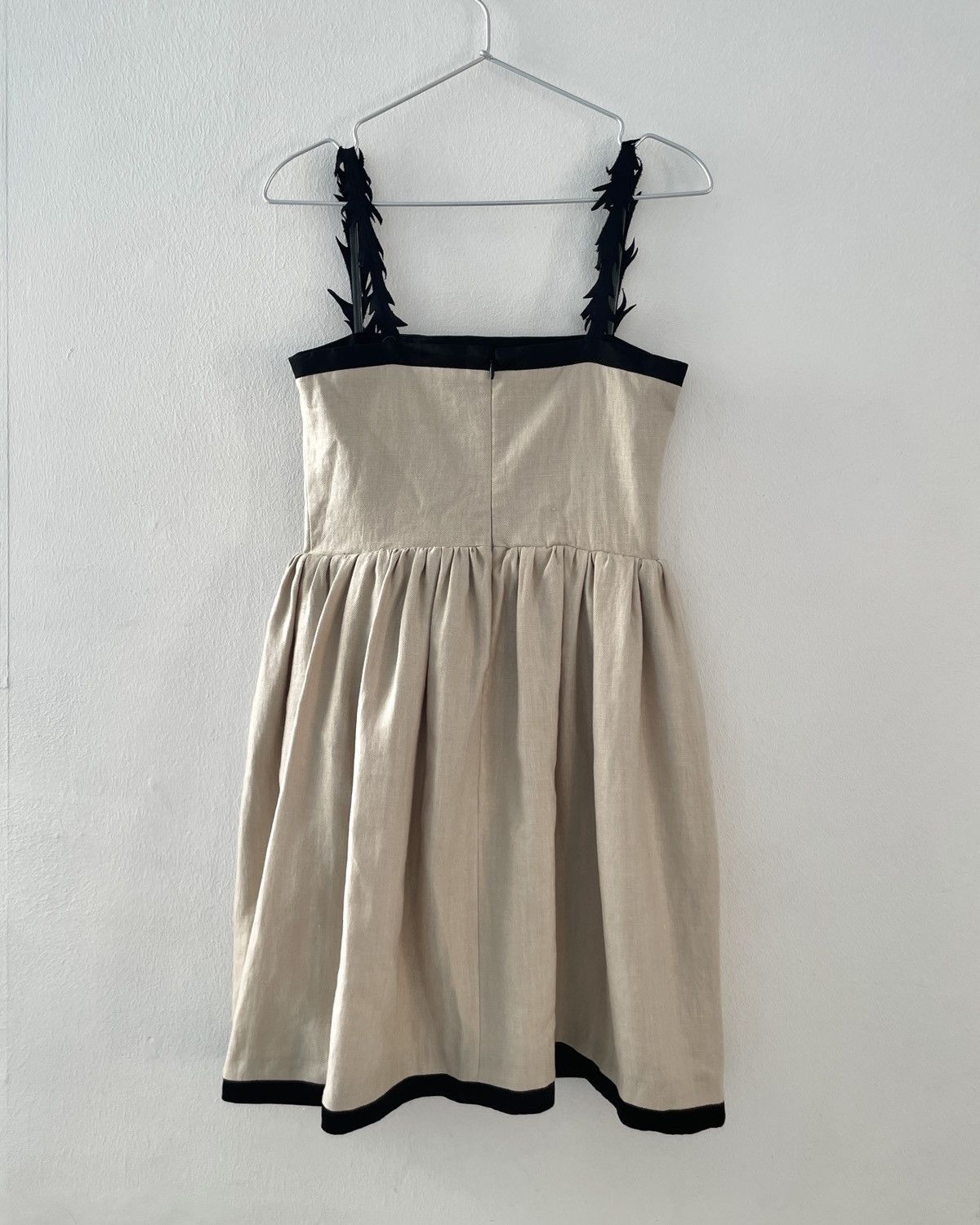 Undercover Undercover Sleeveless Linen Dress with Black Silk-Blend Trim Size S / US 4 / IT 40 - 3 Thumbnail