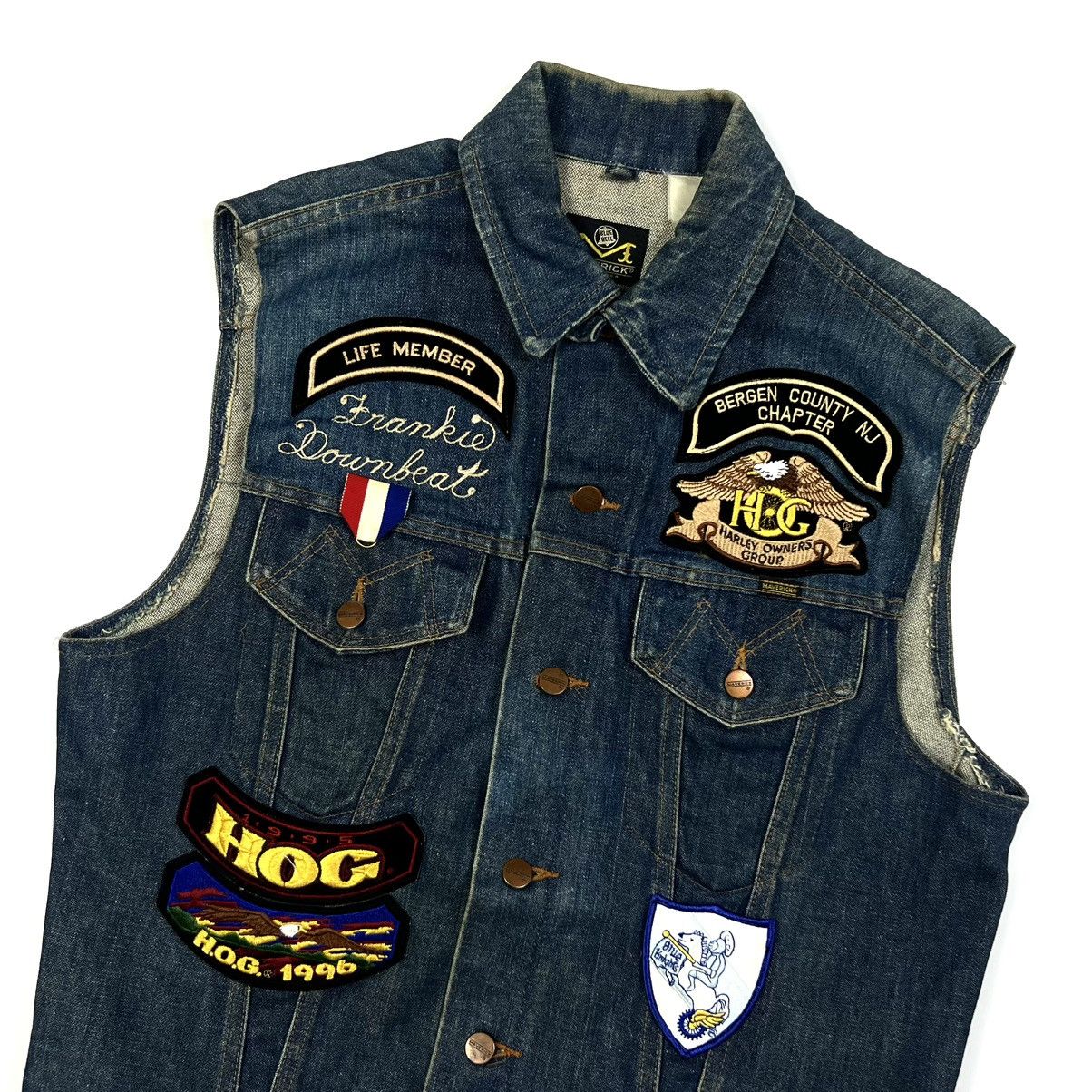 Vintage Vintage Maverick Blue Bell Patched Denim Vest Made In USA Size US M / EU 48-50 / 2 - 4 Thumbnail